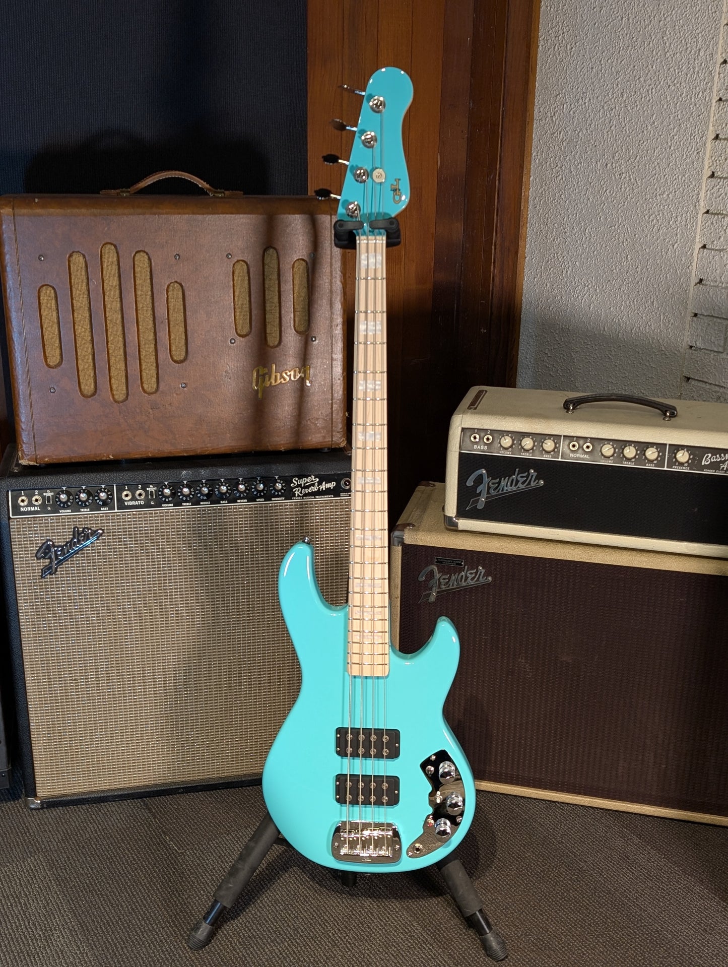 G&L Build To Order L-2000 CLF Research 4-String Bass Guitar w/Gig Bag - Turqoise