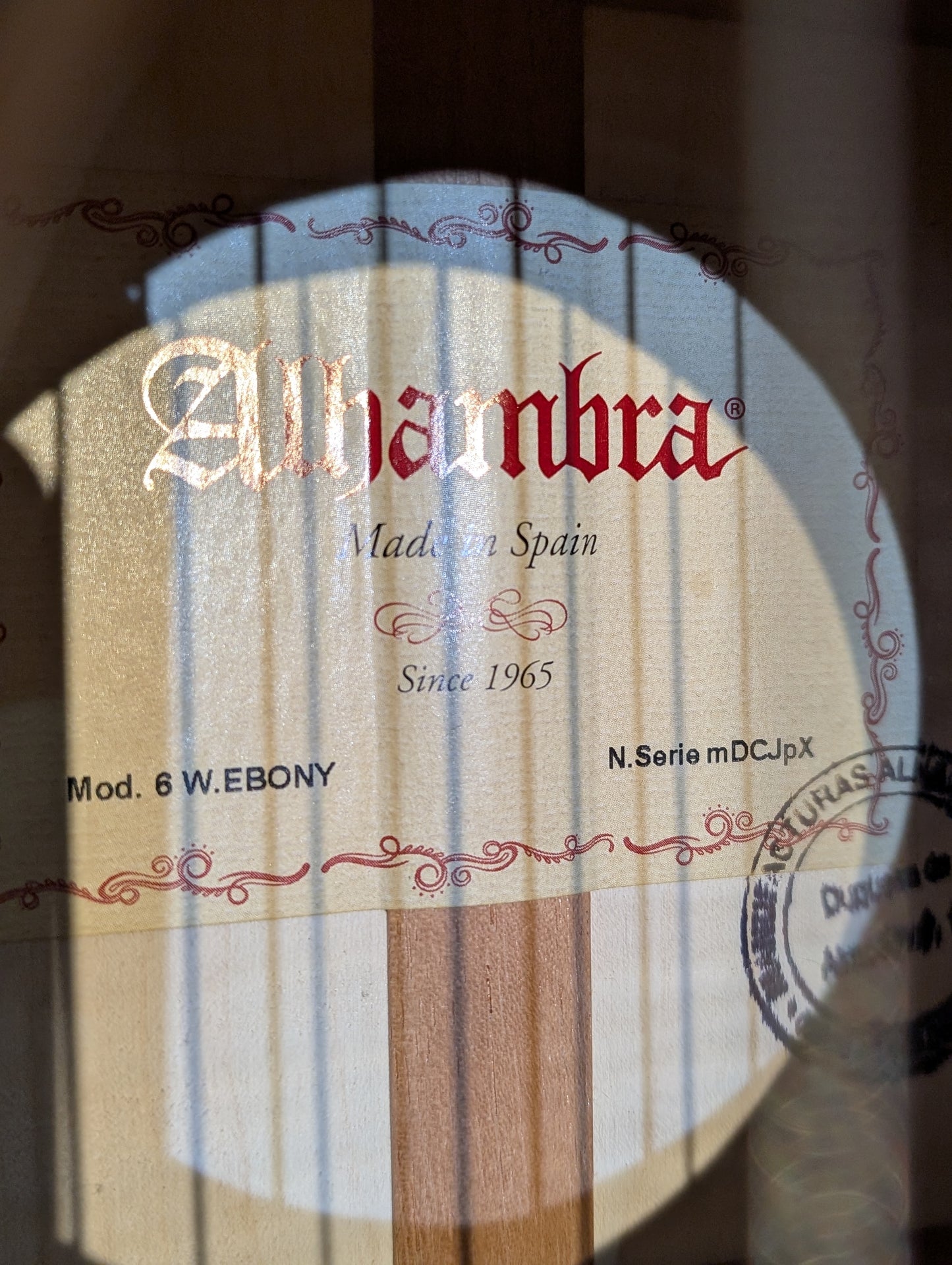 Alhambra 6 White Ebony Classical Guitar (Used)