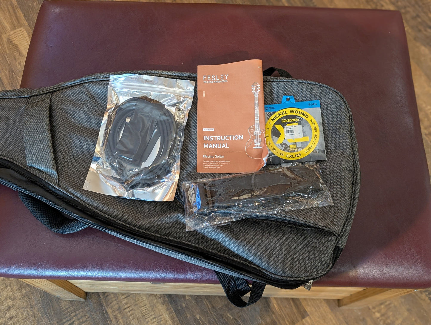 Fesley FLP350 Electric Guitar w/Gig Bag & Accessories - Matte Black (Used)