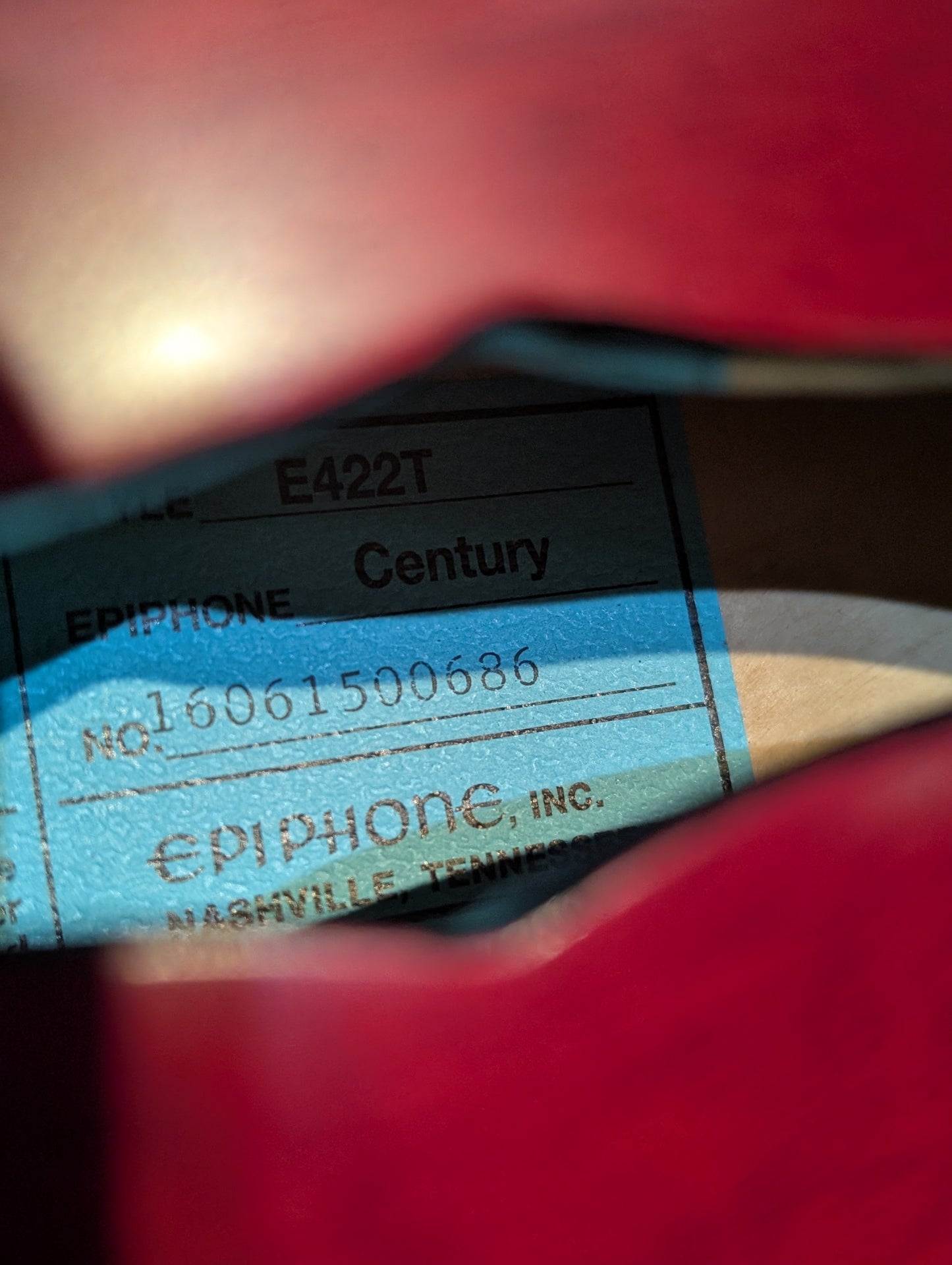 Epiphone Inspired By "1966" Century Archtop Electric Guitar w/Case - Aged Gloss Cherry (2016)