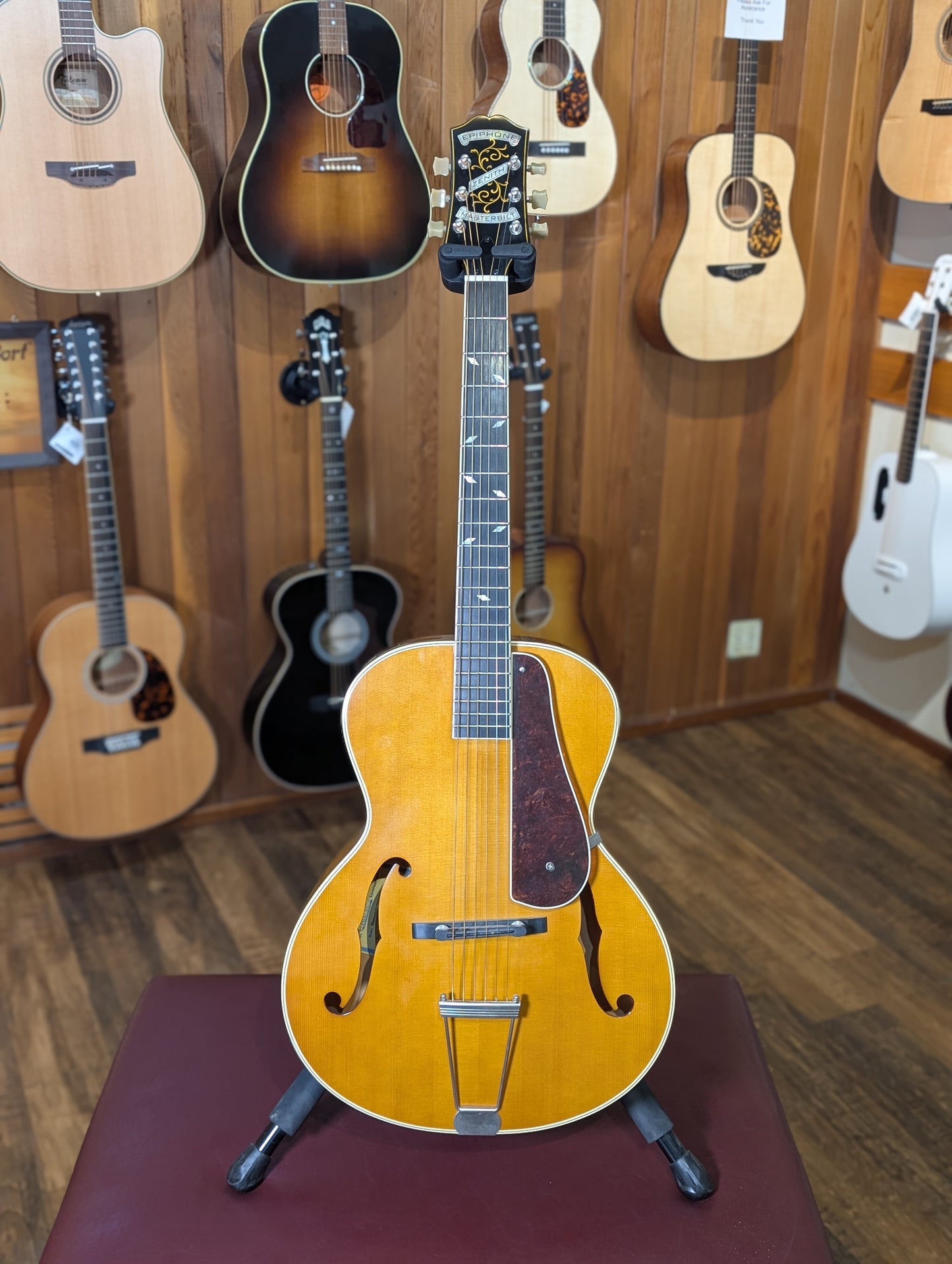 Epiphone Masterbilt Zenith Classic Acoustic/Electric Archtop Guitar w/Case - Vintage Natural (2016)