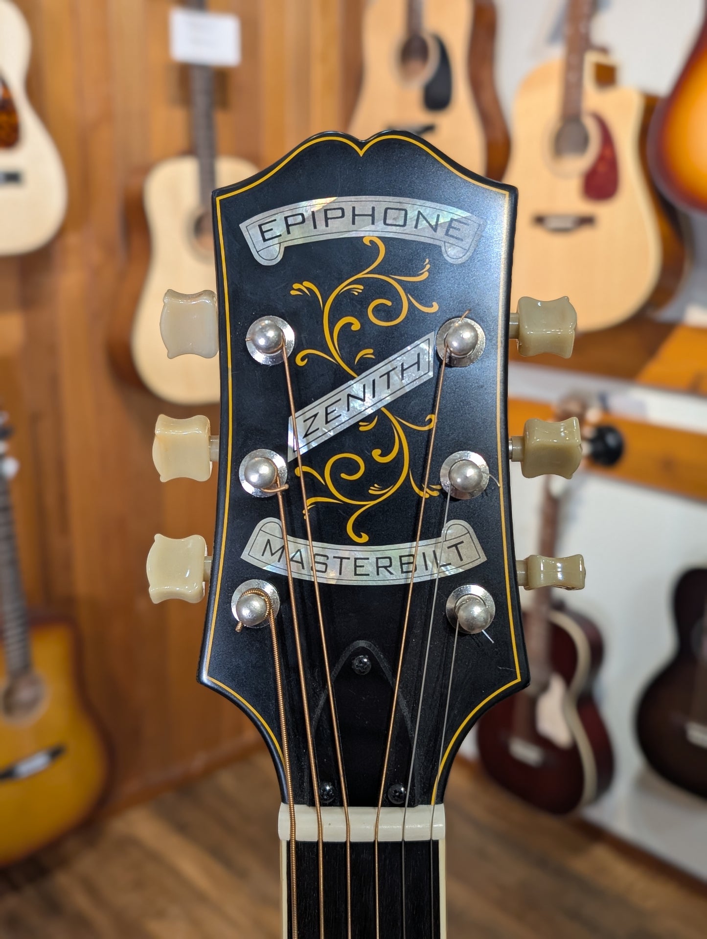 Epiphone Masterbilt Zenith Classic Acoustic/Electric Archtop Guitar w/Case - Vintage Natural (2016)