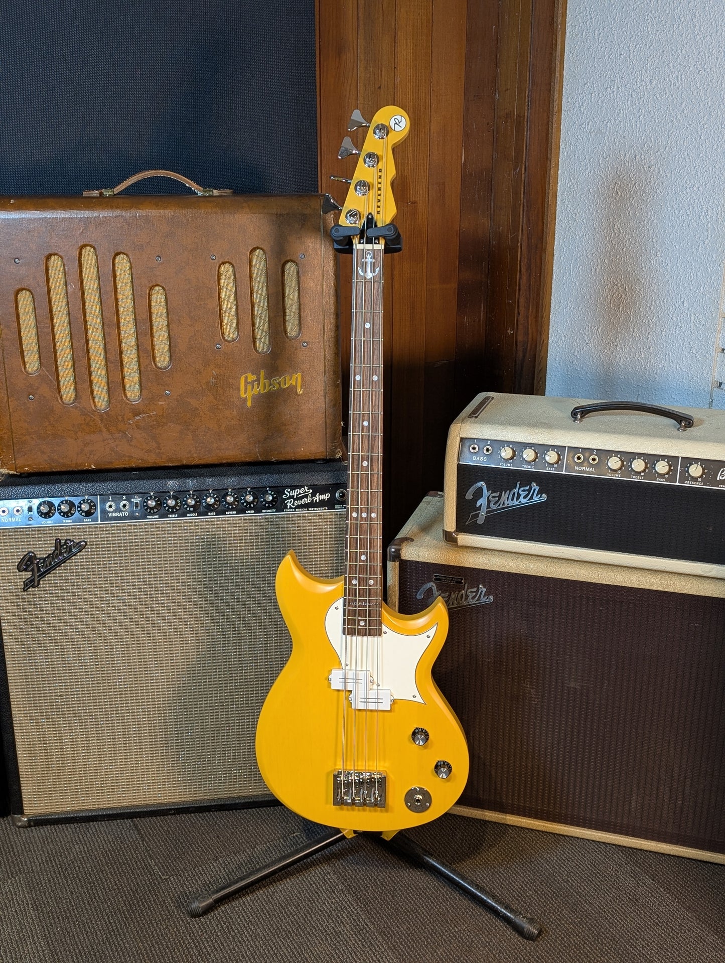 Reverend Mike Watt Wattplower Shortscale Bass Guitar - Satin Watt Yellow (Used)