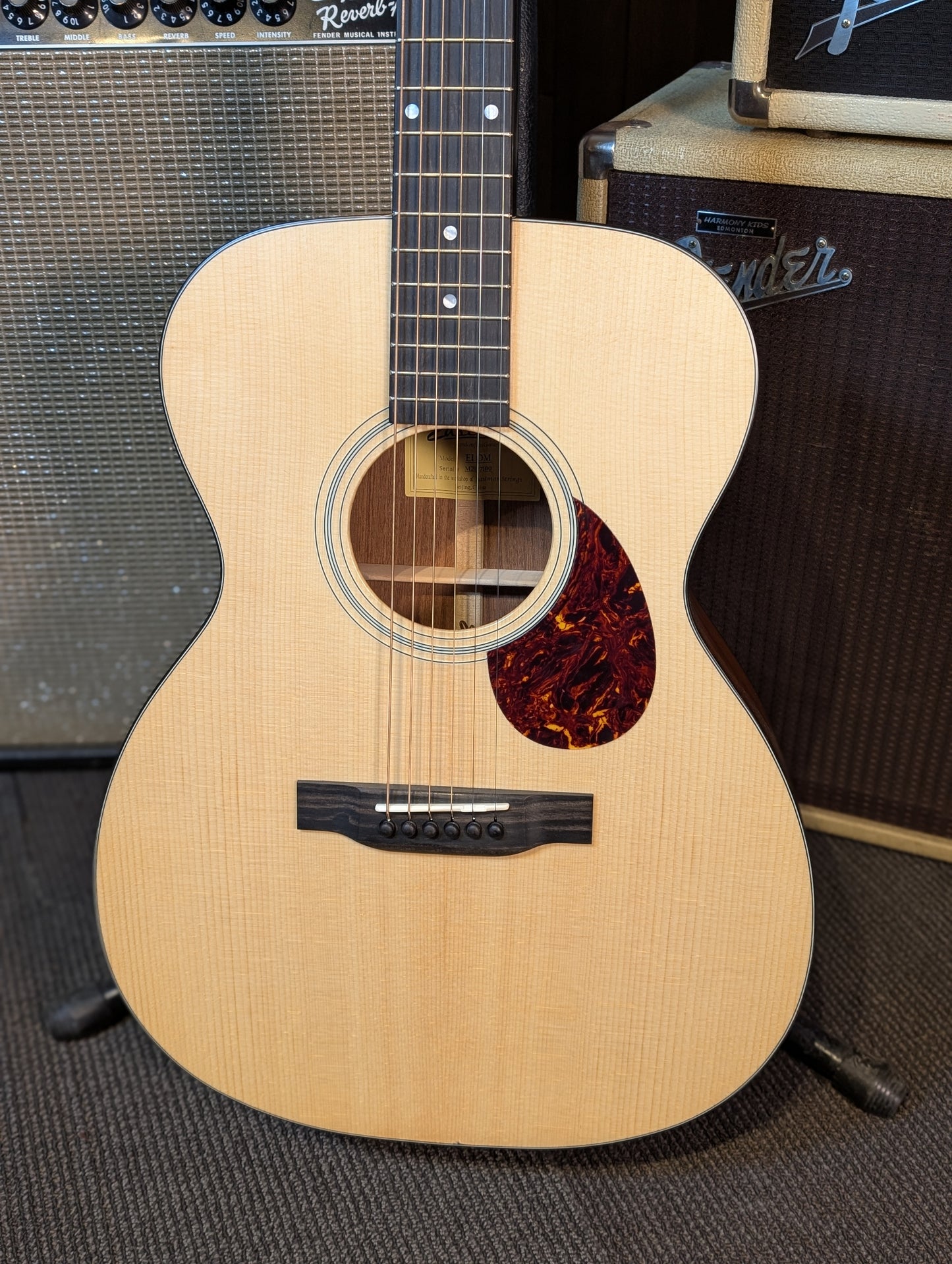 Eastman E1OM Acoustic Guitar w/Gig Bag - Satin Natural (Serial #M2127100)