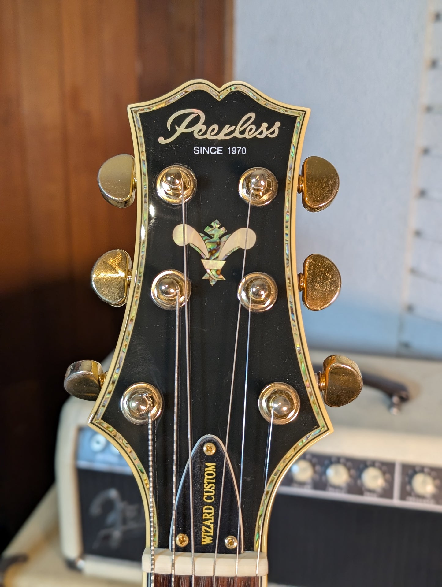 Peerless Wizard Custom Thinline Archtop Electric Guitar w/Case - Blonde Flamed Maple (Used)