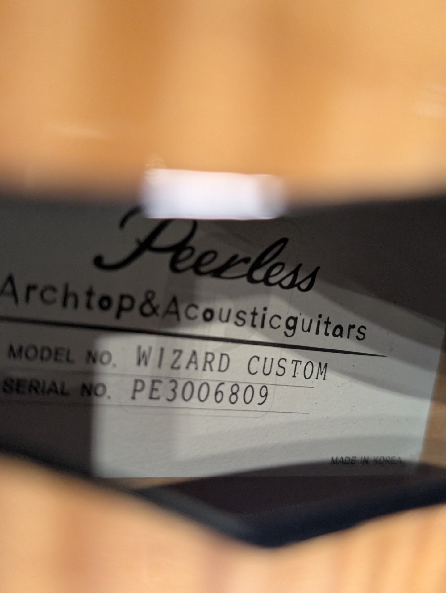 Peerless Wizard Custom Thinline Archtop Electric Guitar w/Case - Blonde Flamed Maple (Used)