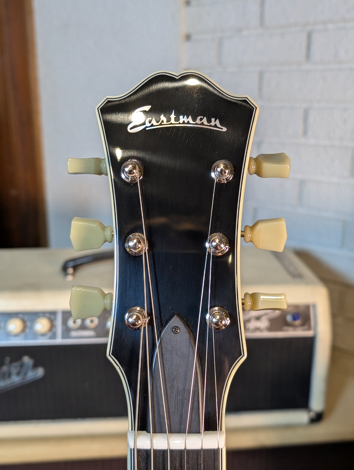 Eastman T484 Thinline Semi-Hollow Electric Guitar w/Case - Black (Serial #P2402011)