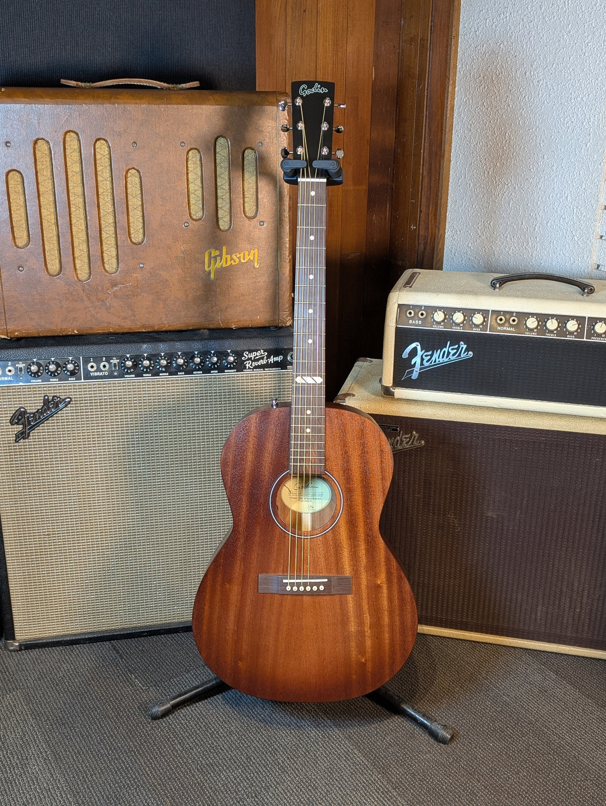 Godin Mahogany Folk Rustic Acoustic/Electric Guitar w/Gig Bag - Rustic Burst (Serial #052561000228)