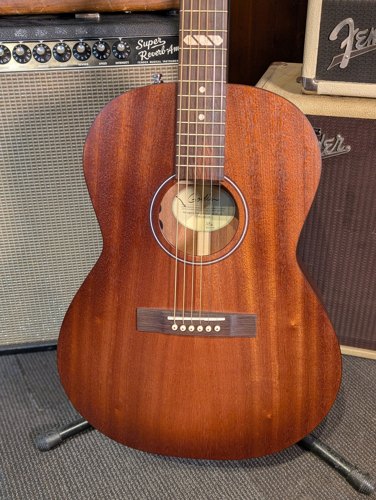 Godin Mahogany Folk Rustic Acoustic/Electric Guitar w/Gig Bag - Rustic Burst (Serial #052561000228)