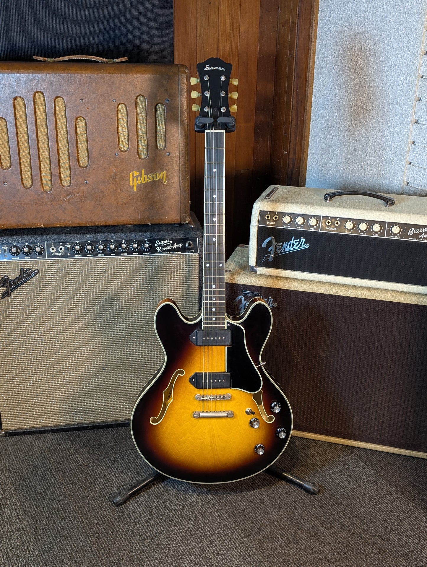 Eastman T60/TV Thinline Semi-Hollow Electric Guitar w/Case - Sunburst (Serial #P2401936)