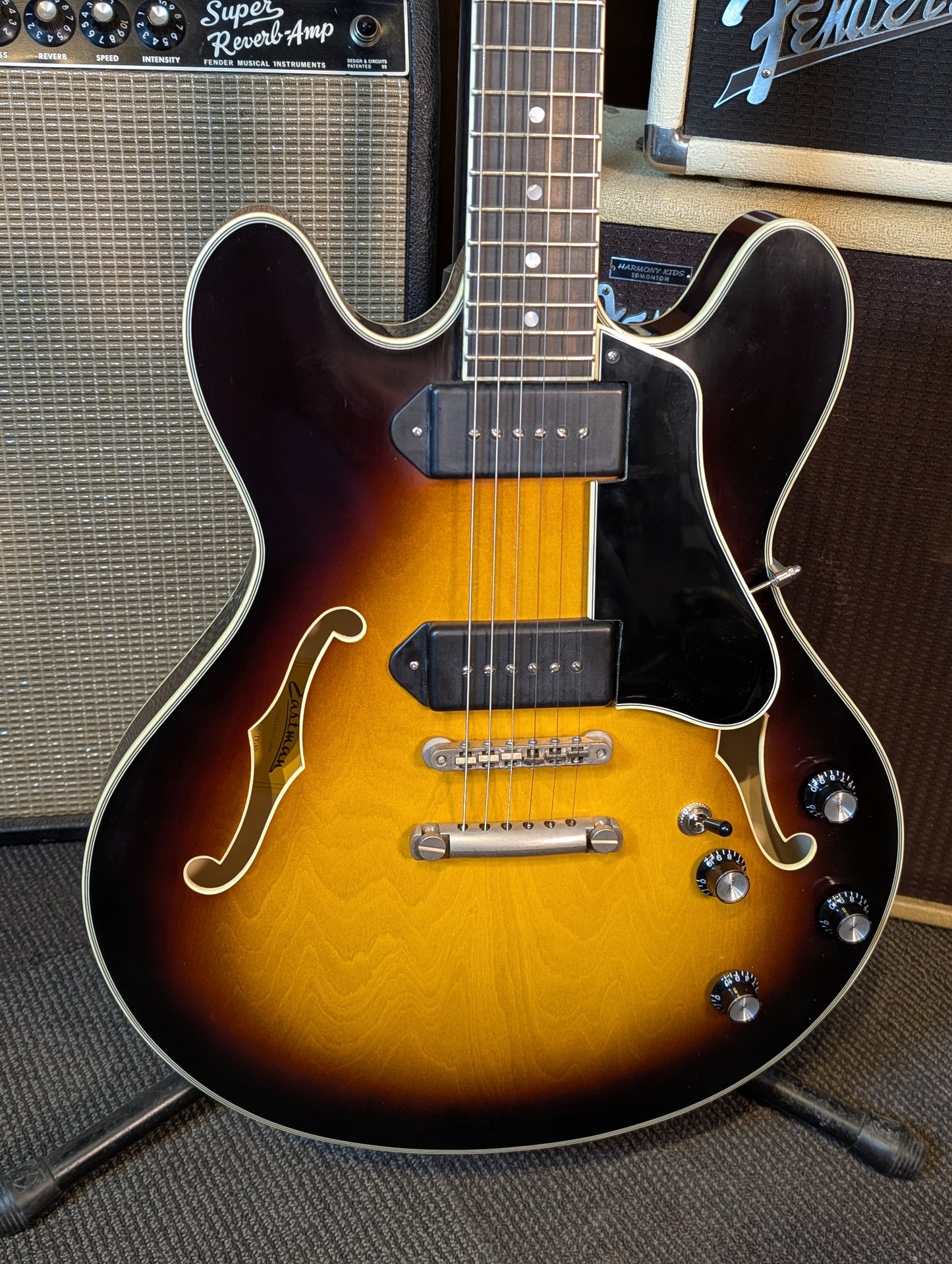 Eastman T60/TV Thinline Semi-Hollow Electric Guitar w/Case - Sunburst (Serial #P2401936)