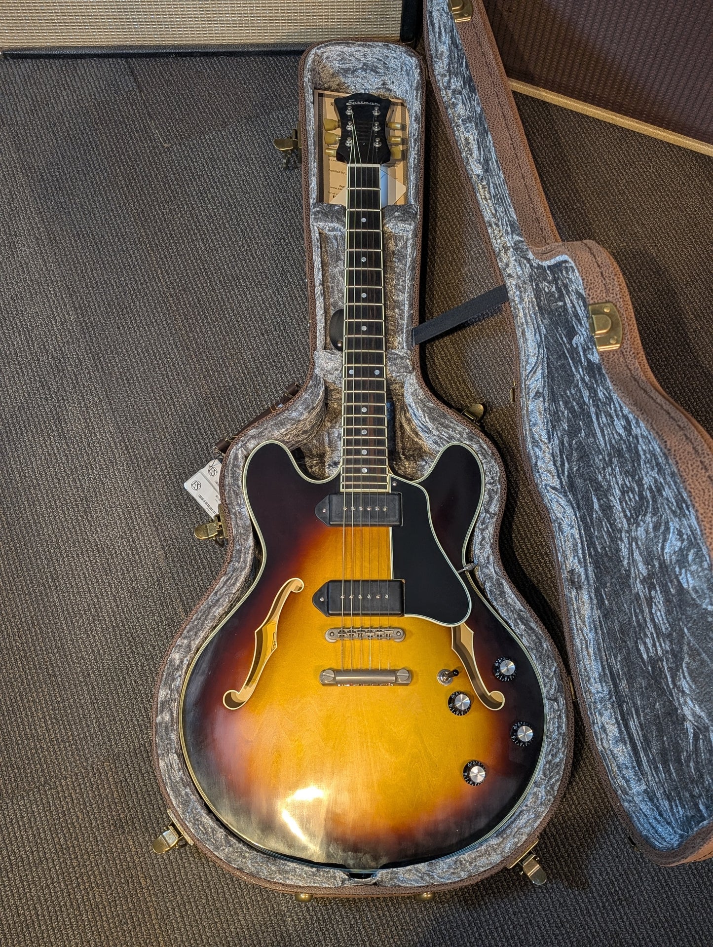 Eastman T60/TV Thinline Semi-Hollow Electric Guitar w/Case - Sunburst (Serial #P2401936)
