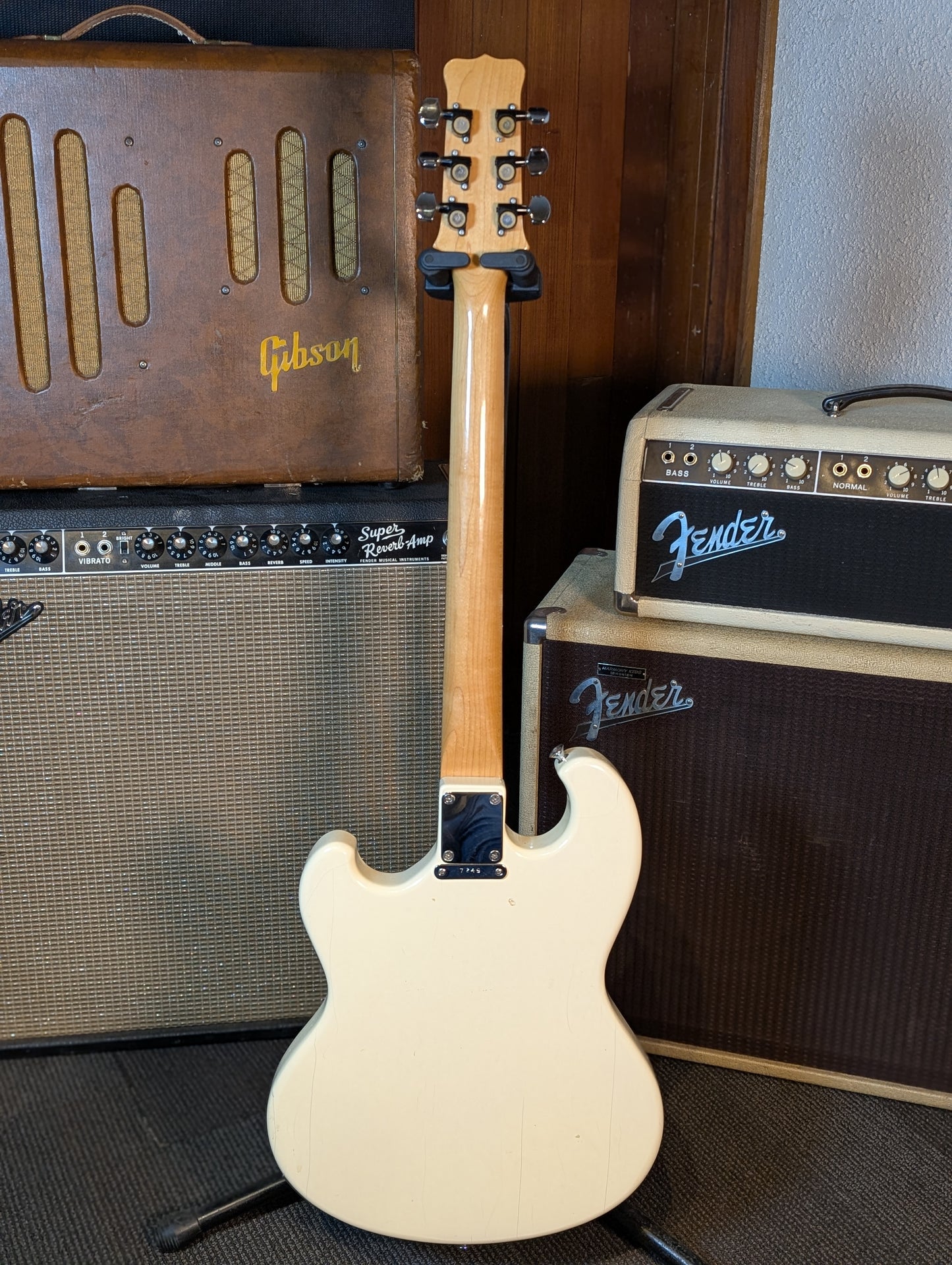 Shergold Custom Masquerader Electric Guitar w/Gig Bag - White (1977)