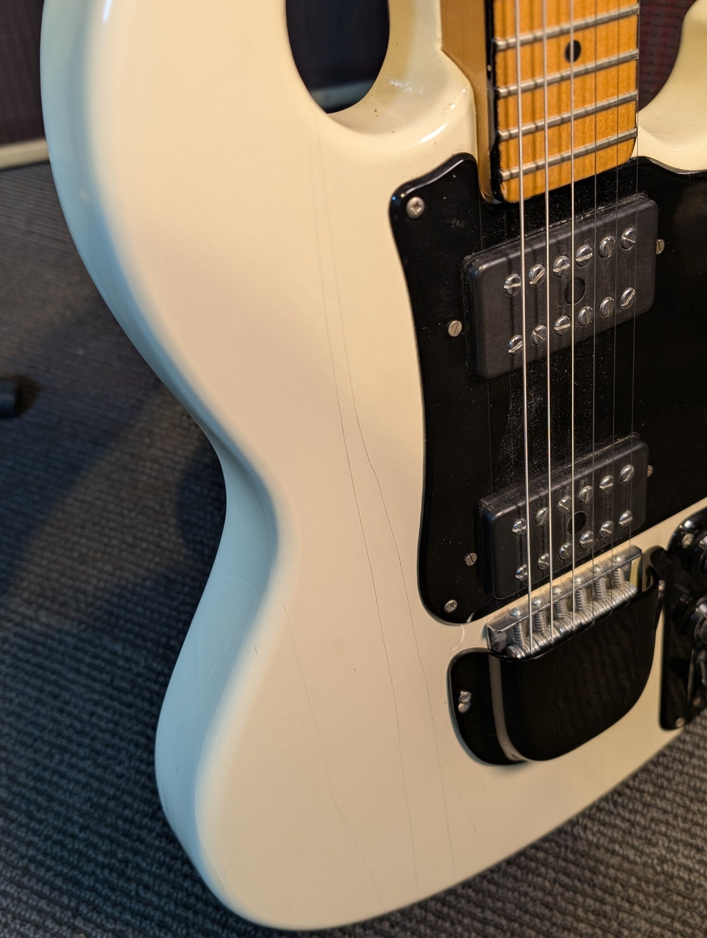 Shergold Custom Masquerader Electric Guitar w/Gig Bag - White (1977)
