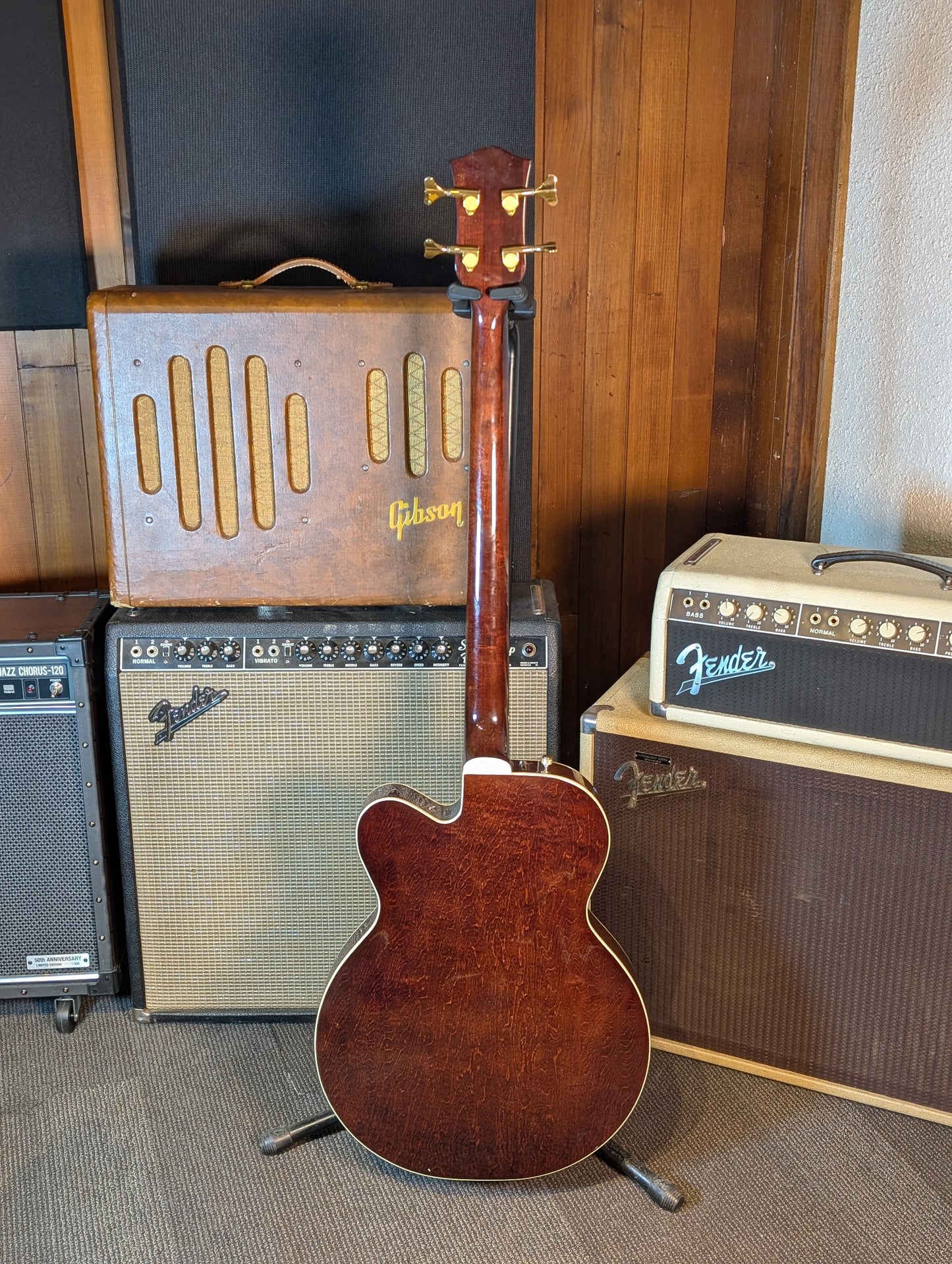Gretsch 6176 Rancher 4-String Fretless Acoustic/Electric Bass w/Case - Walnut Stain (1990)