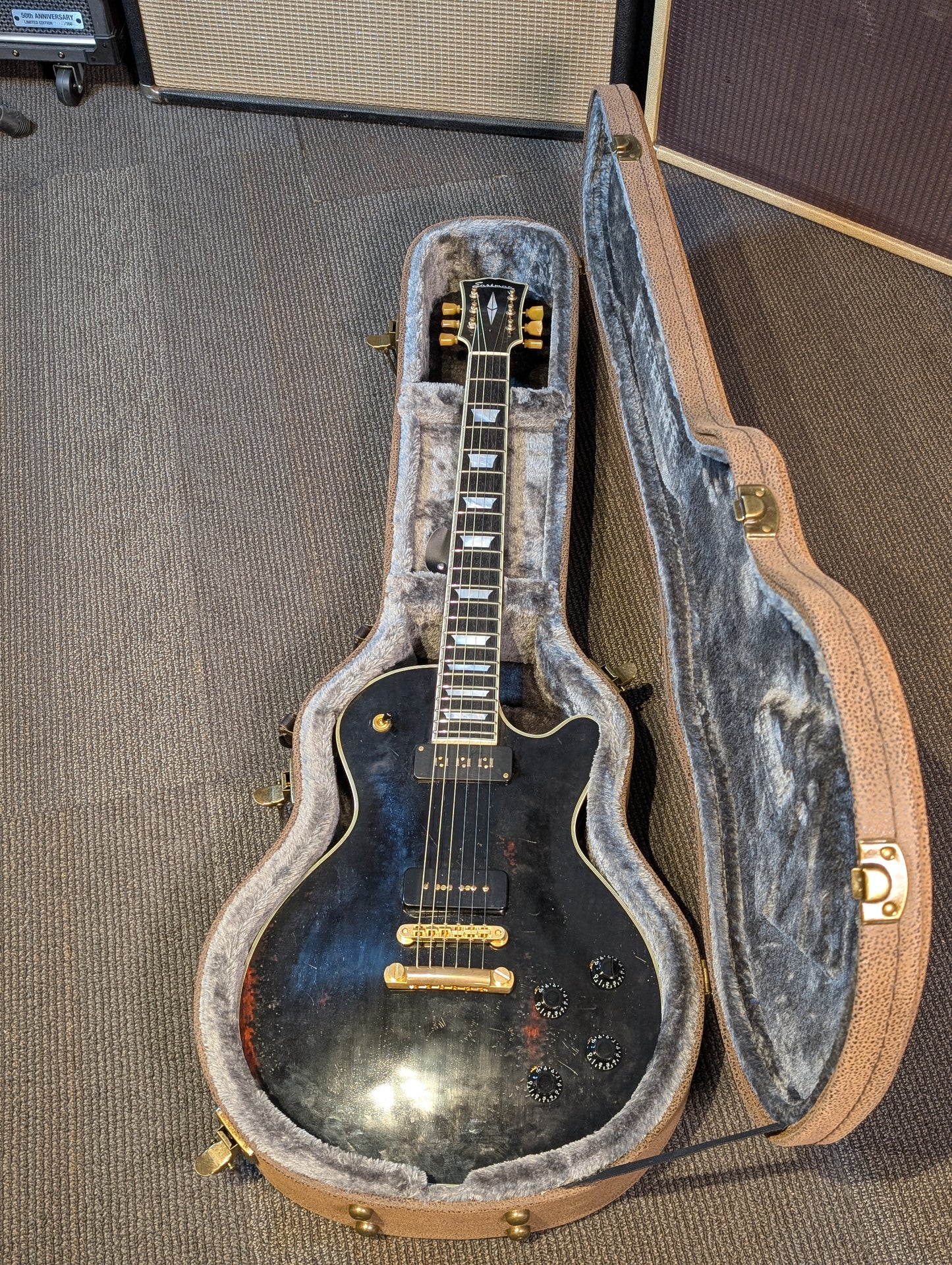 Eastman SB54/V-LTD-BK Limited Edition Electric Guitar w/Case - Antique Black Varnish (2022)