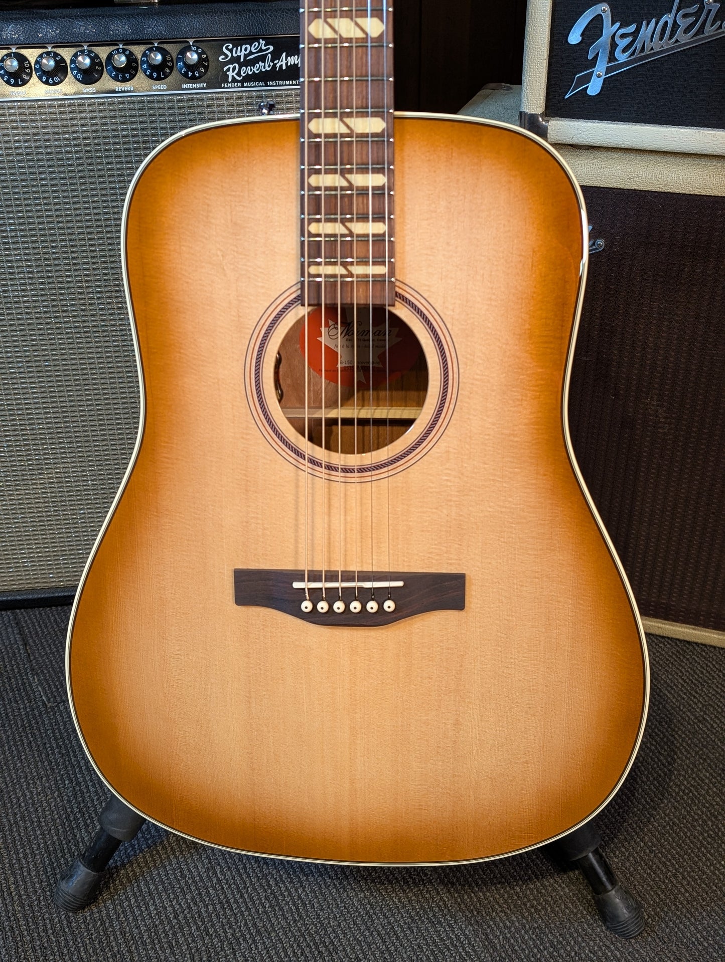 Norman Limited Edition B-150 Anniversary Acoustic/Electric Guitar w/Gig Bag - High Gloss Vintage Burst (47/150)