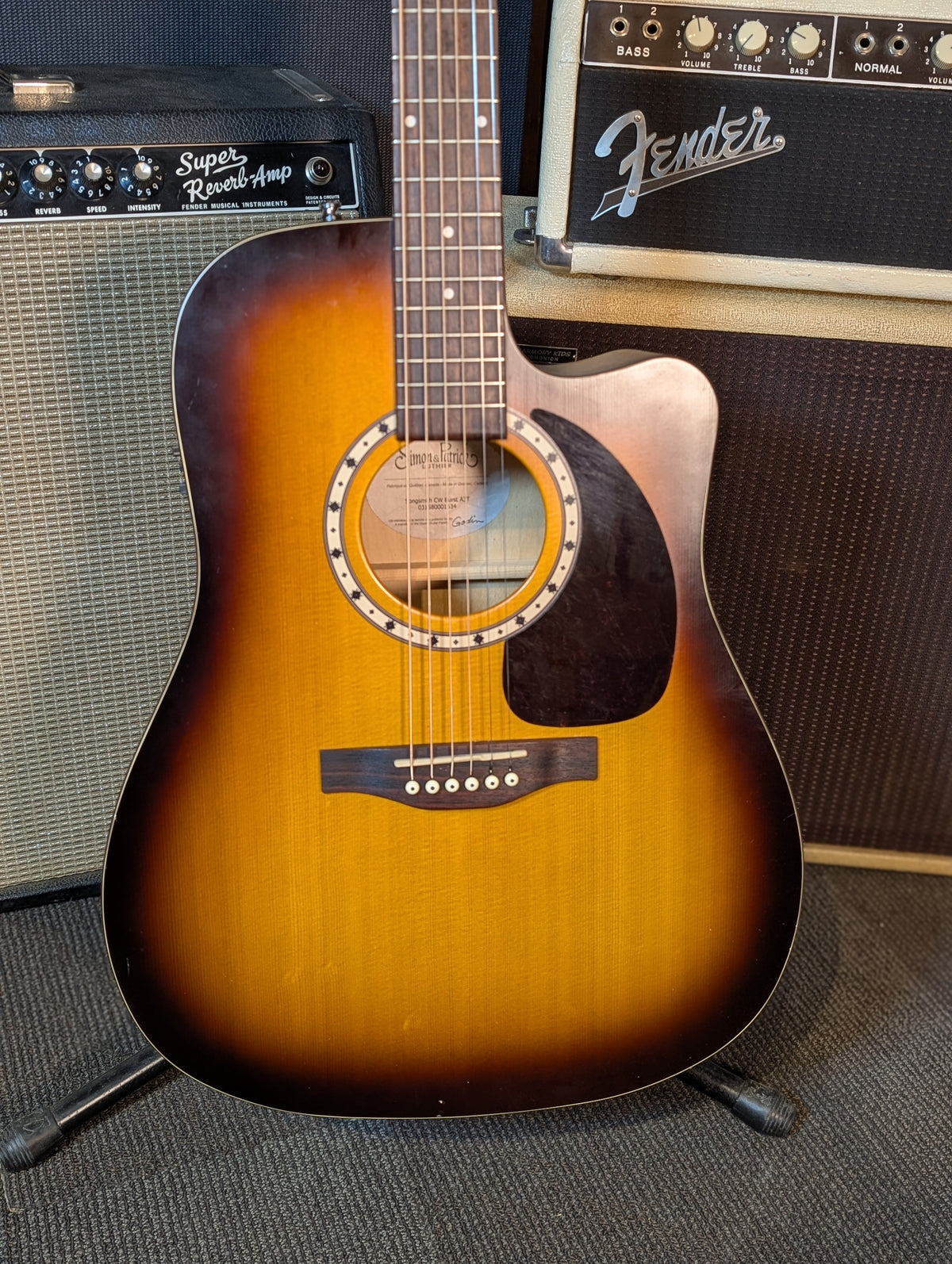 Simon & Patrick Songsmith CW Acoustic/Electric Guitar w/Case - Sunburst (Used)