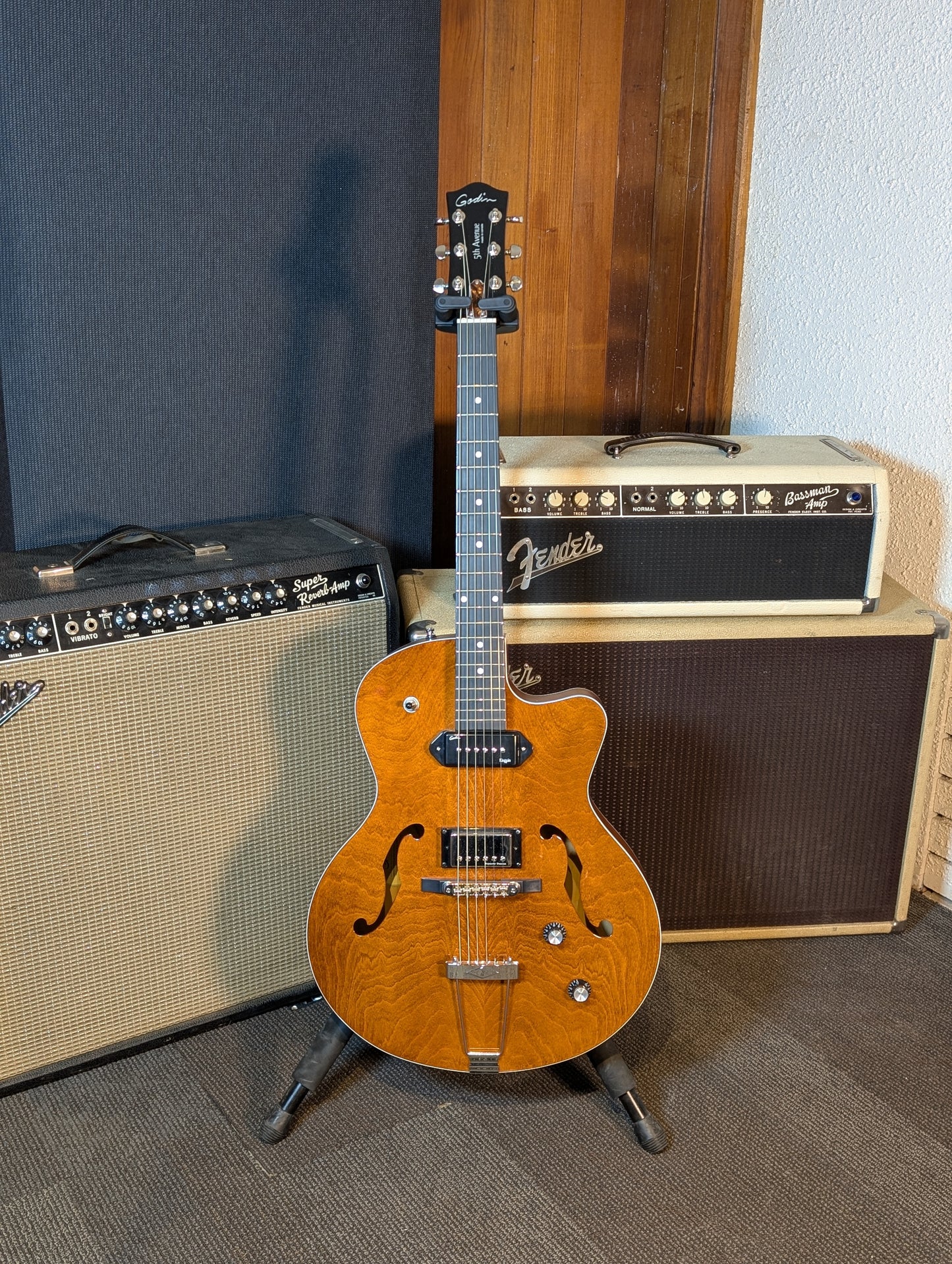 Godin 5th Ave Uptown Custom Hollow Body Electric Guitar - Havana Brown (Used)