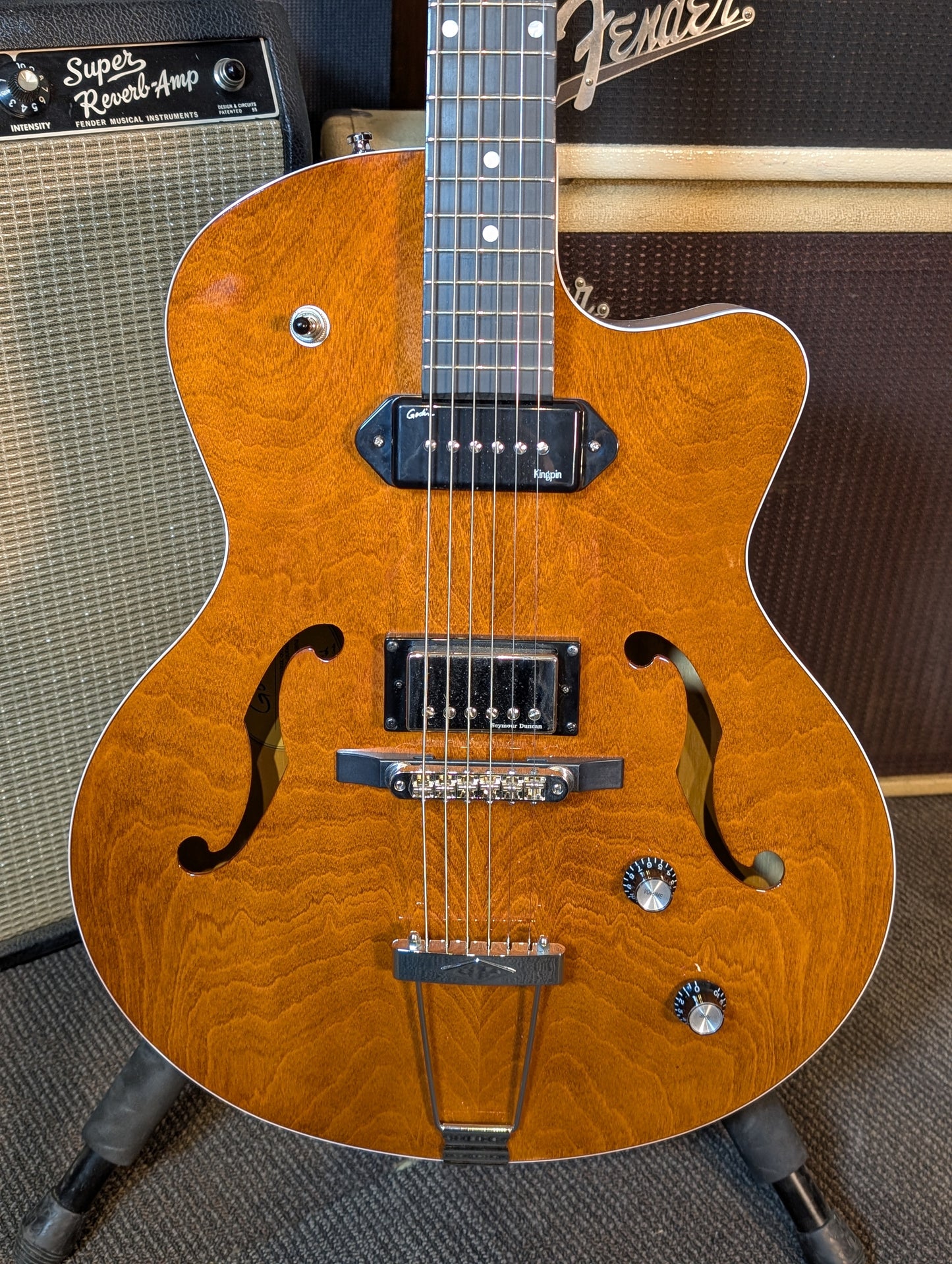 Godin 5th Ave Uptown Custom Hollow Body Electric Guitar - Havana Brown (Used)