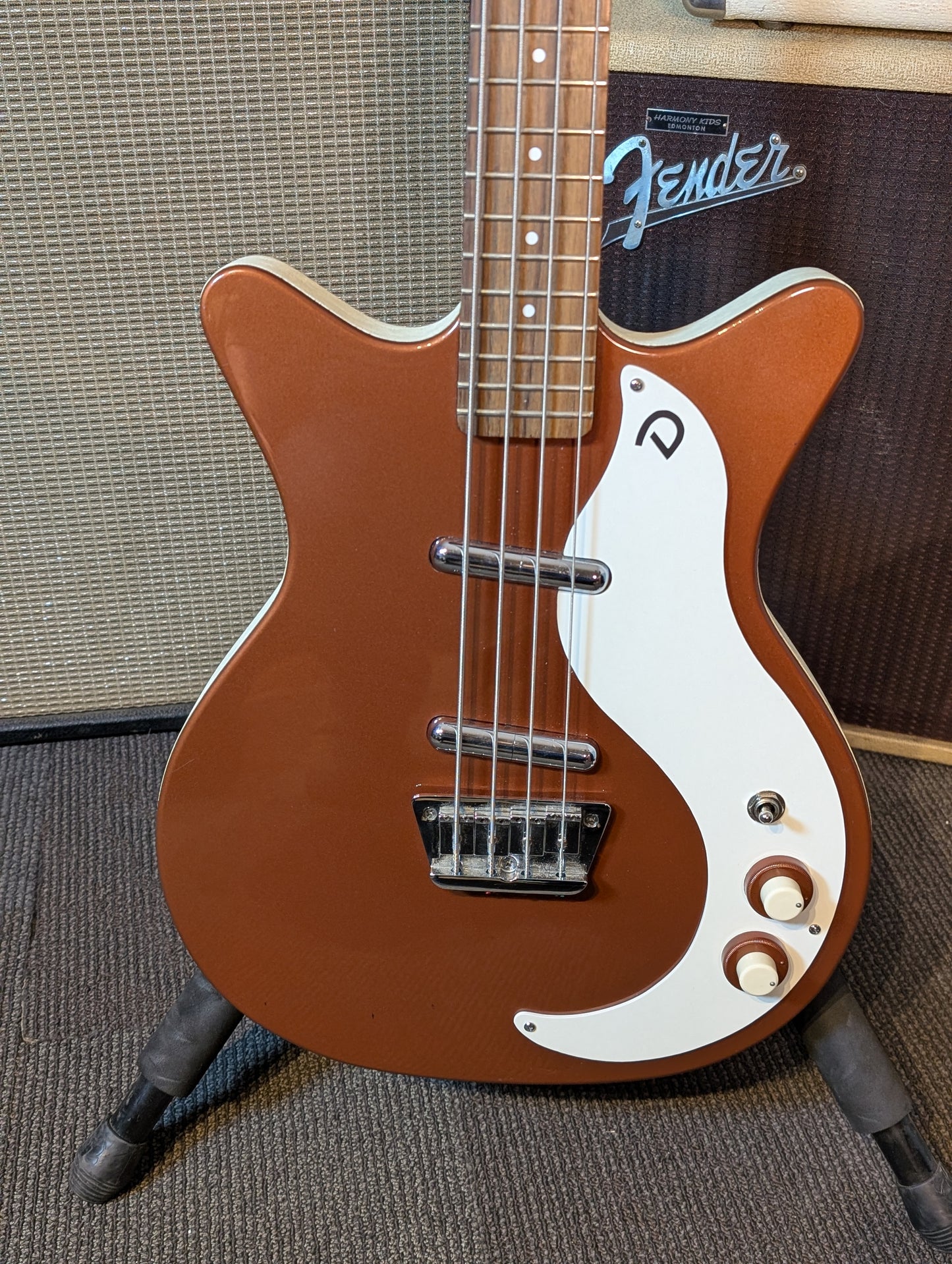 Danelectro 59DC 4-String Short Scale Bass Guitar - Copper (Used)