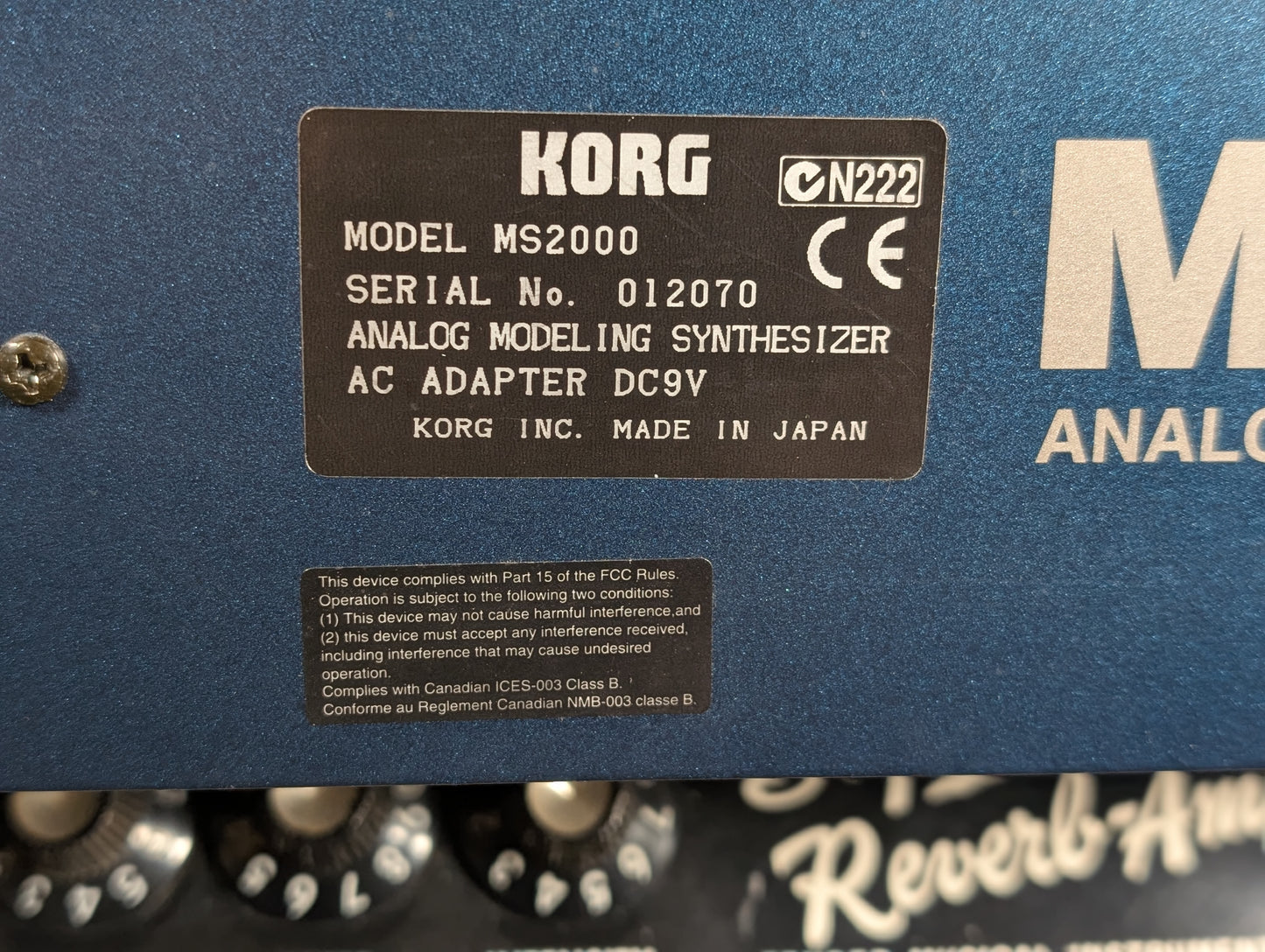 Korg MS2000 Analog Modeling Synthesizer (Early 2000's)