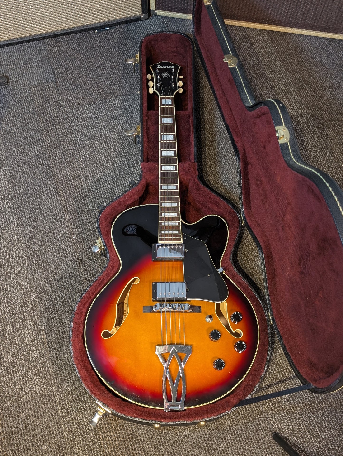 Ibanez Artcore AF75 Hollow Body Electric Guitar w/Case - Brown Sunburst (2009)