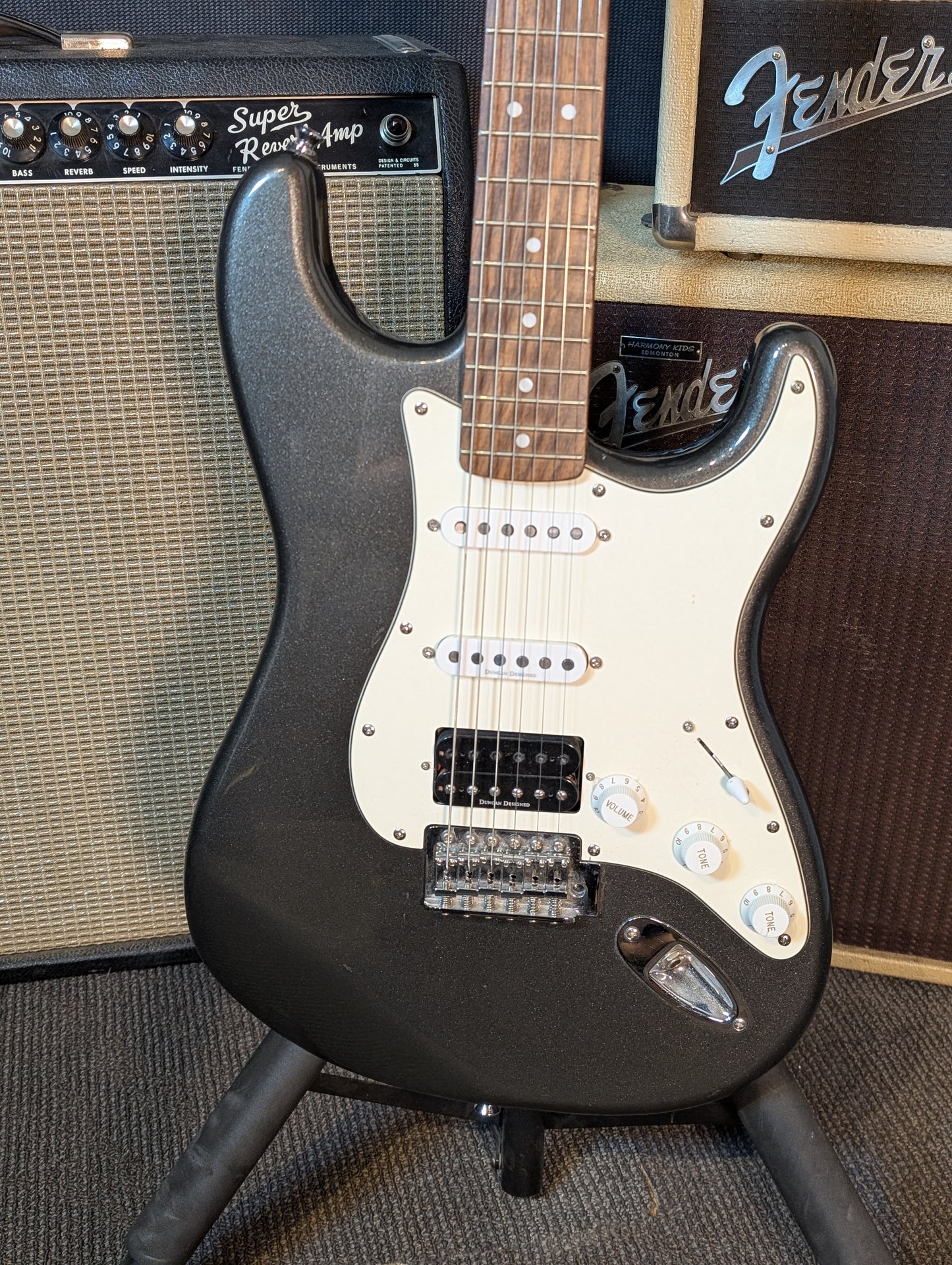 Squier Vintage Modified Strat HSS Electric Guitar - Gun Metal Grey (2008)