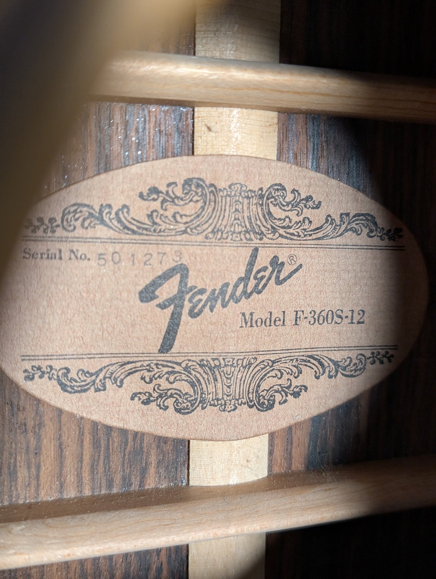 Fender F-360S-12 Dreadnought 12 String Acoustic Guitar - Natural (1980's)