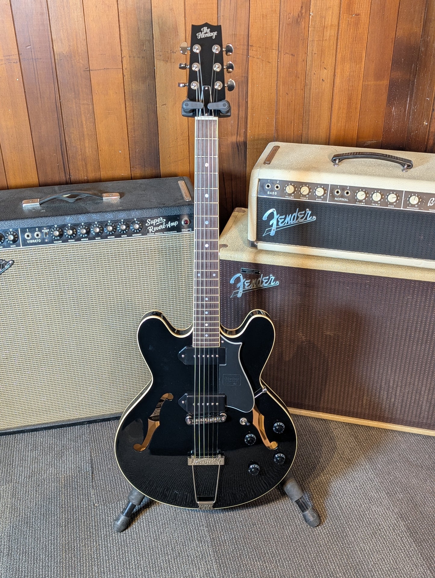 Heritage Standard H-530 V2 Hollow Body Electric Guitar w/Case - Ebony (Demo Stock)