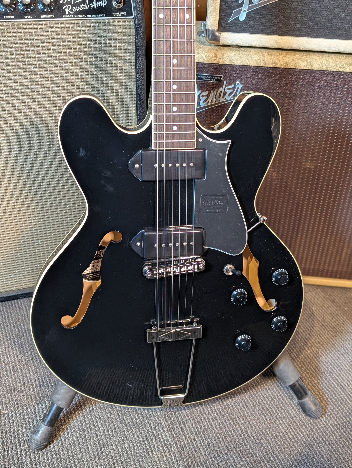 Heritage Standard H-530 V2 Hollow Body Electric Guitar w/Case - Ebony (Demo Stock)