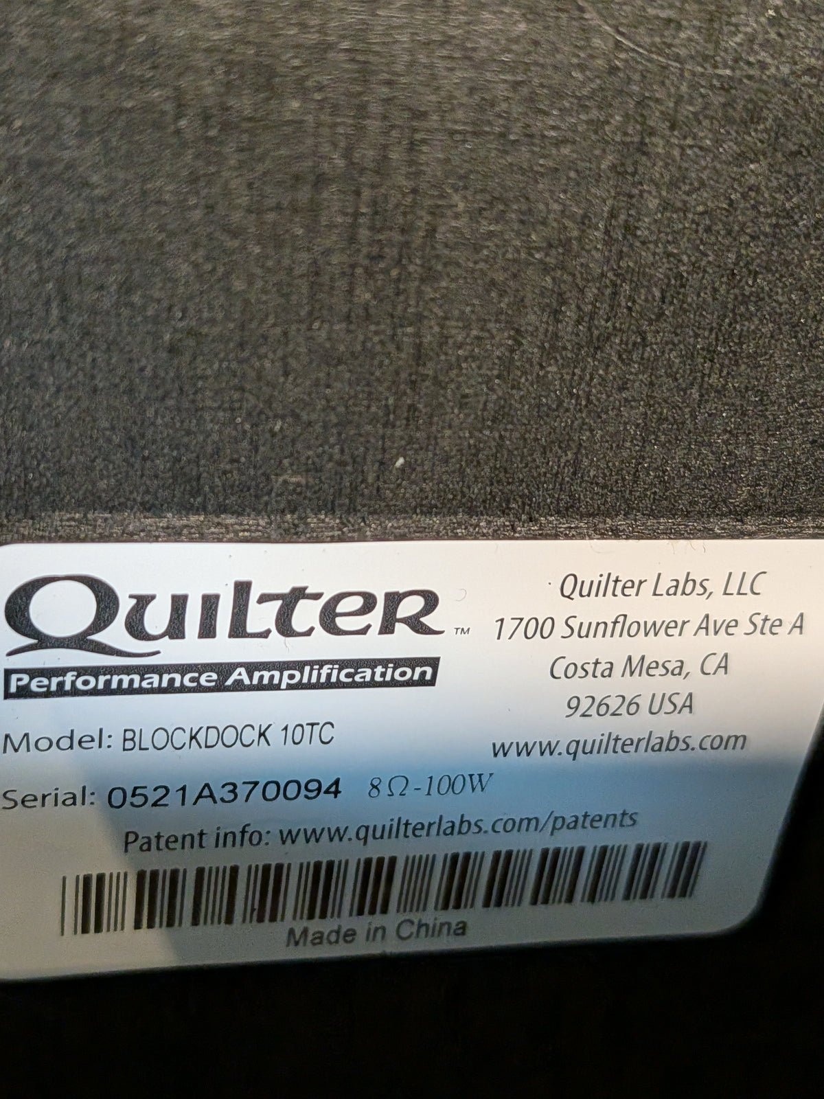 Quilter Block Dock 10TC Speaker Cabinet w/Cover (Used)