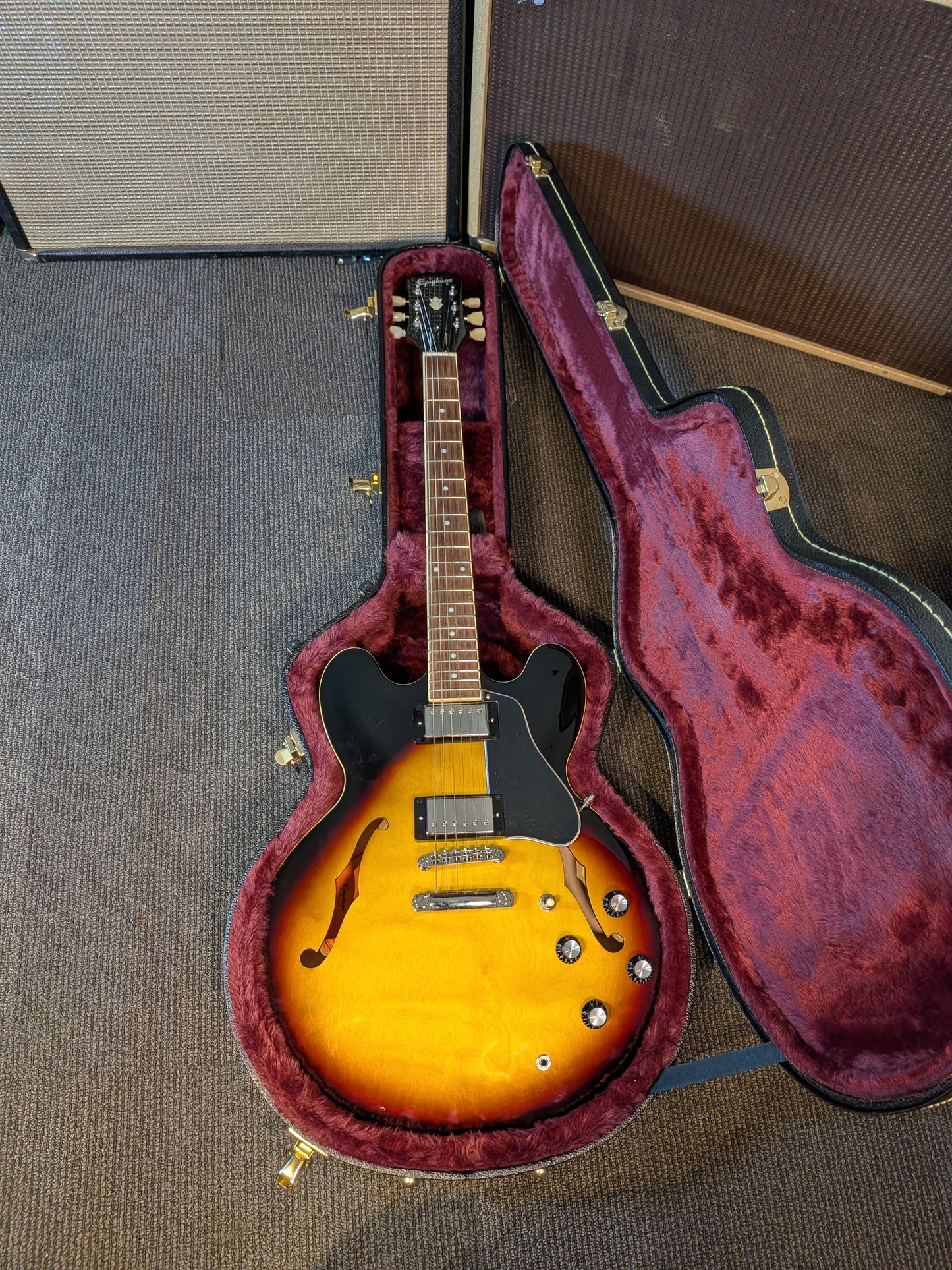Epiphone Inspired by Gibson ES-335 Semi Hollow Electric Guitar w/Case - Vintage Sunburst (2021)