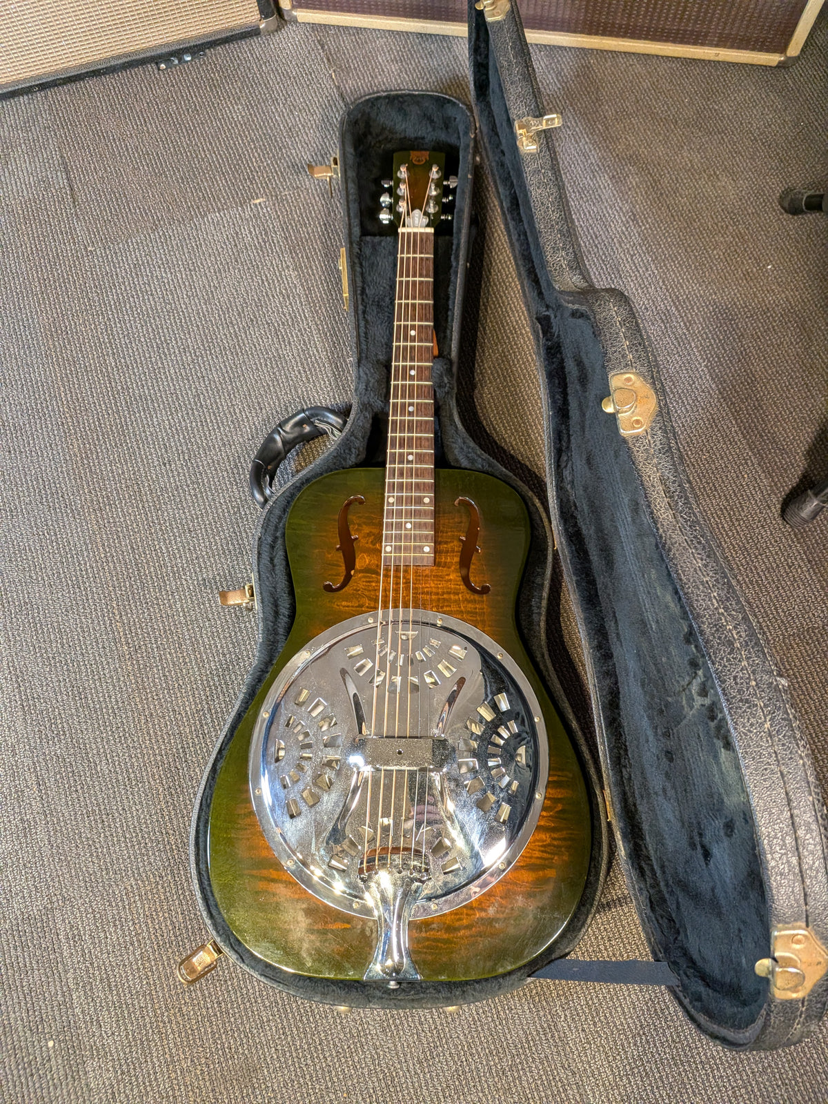 Dobro F-60 Roundneck Resonator Guitar w/Case - Gloss Dark Brown Stain (1998)