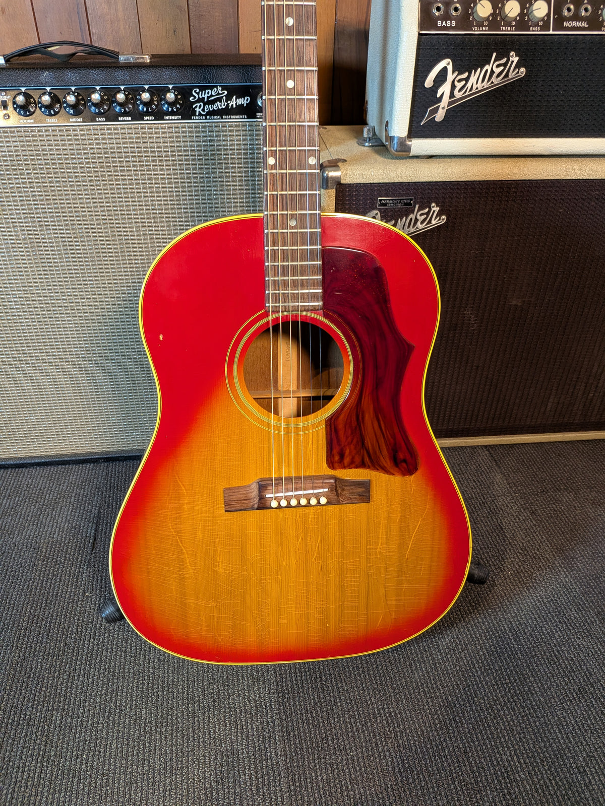 Gibson J-45 Slope Shoulder Dreadnought Acoustic Guitar w/Case - Cherry Sunburst (1967)