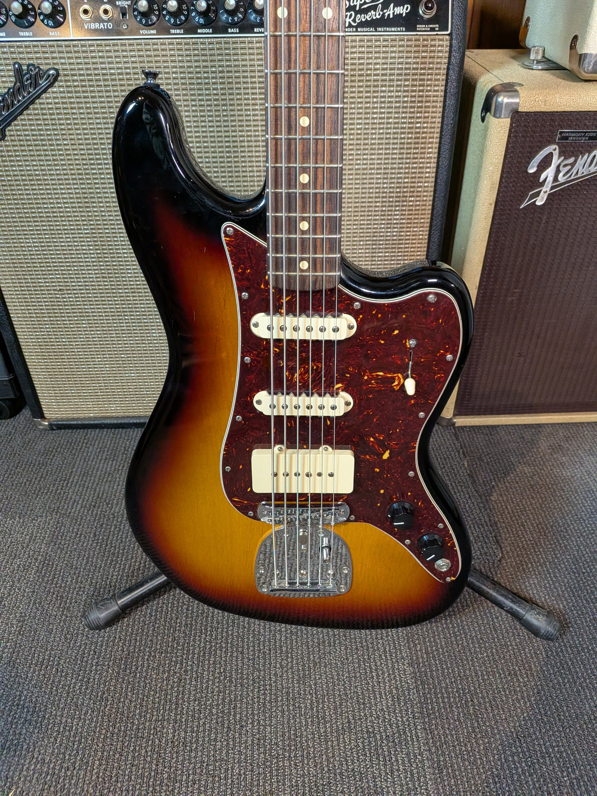 Fender Pawn Shop Bass VI Electric Guitar w/Gig Bag - 3-Color Sunburst (2012)