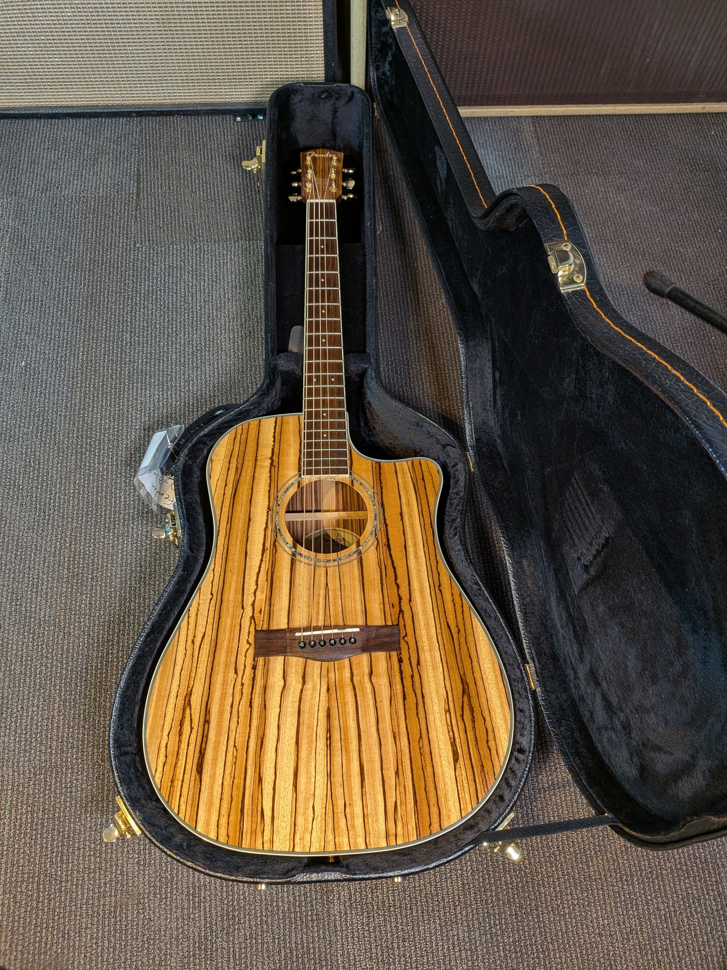 Fender CD-220CE Acoustic/Electric Guitar w/Case - Natural Zebrano (2017)