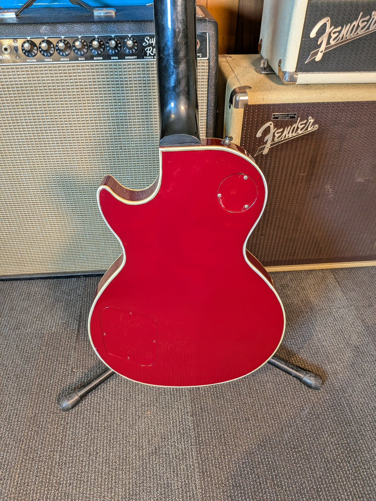 Gibson Les Paul Custom Electric Guitar w/Flight Case - Burgundy Red Refinish (1991)