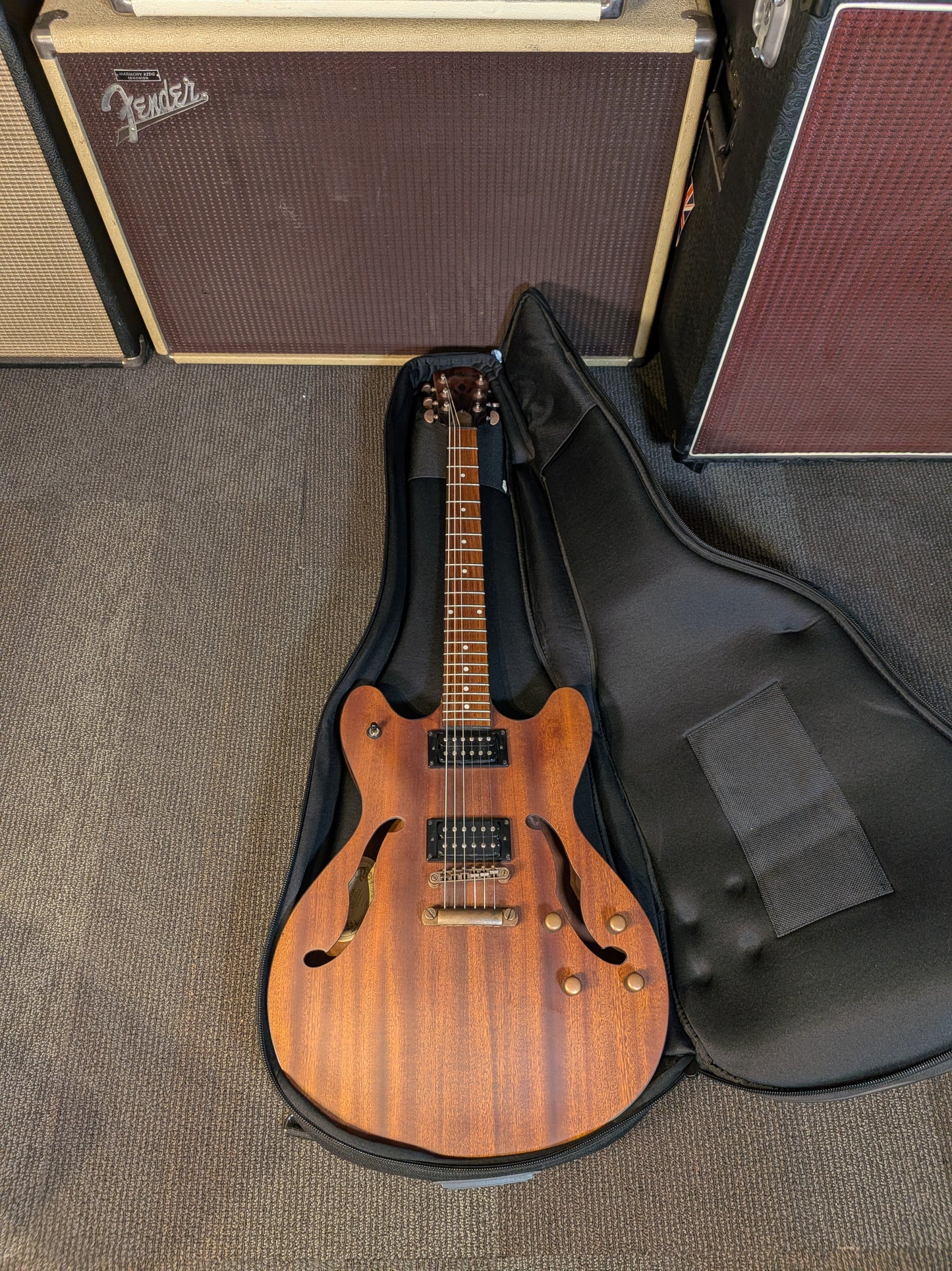 Washburn HB32DM Semi-Hollow Electric Guitar w/Gig Bag - Mahogany (Used)