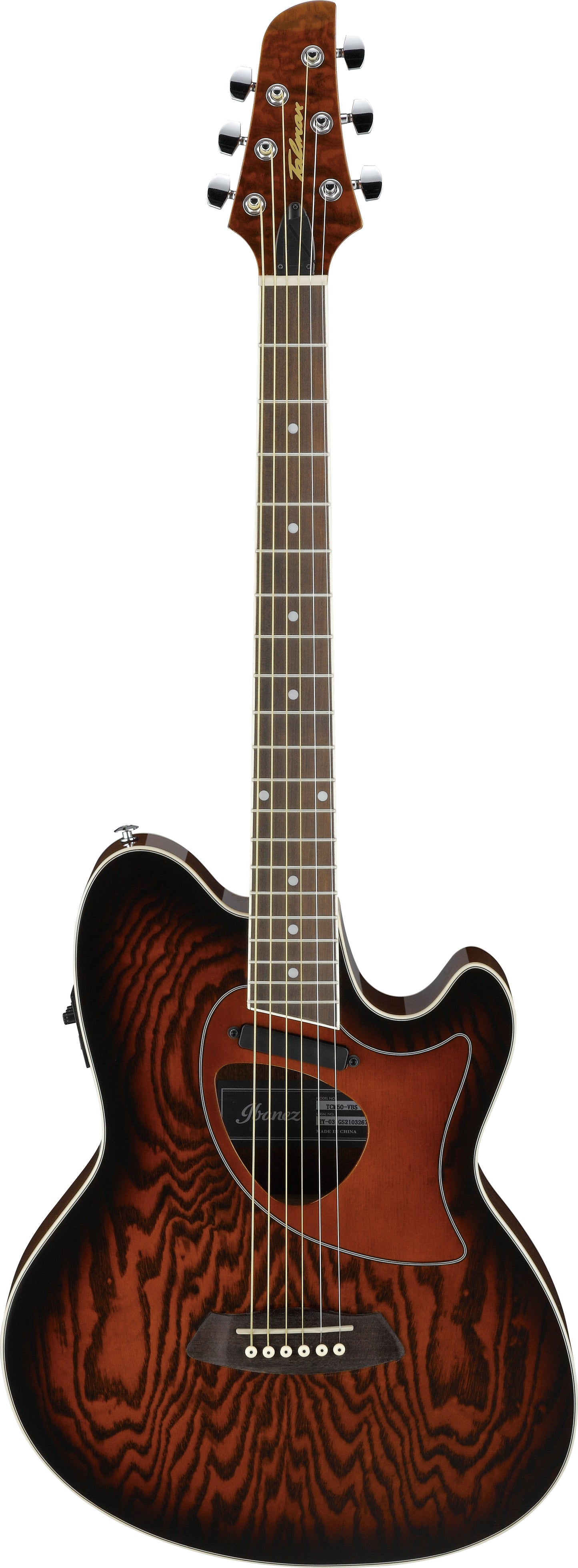 Ibanez Talman TCM50 Acoustic/Electric Guitar - Vintage Brown Sunburst High Gloss