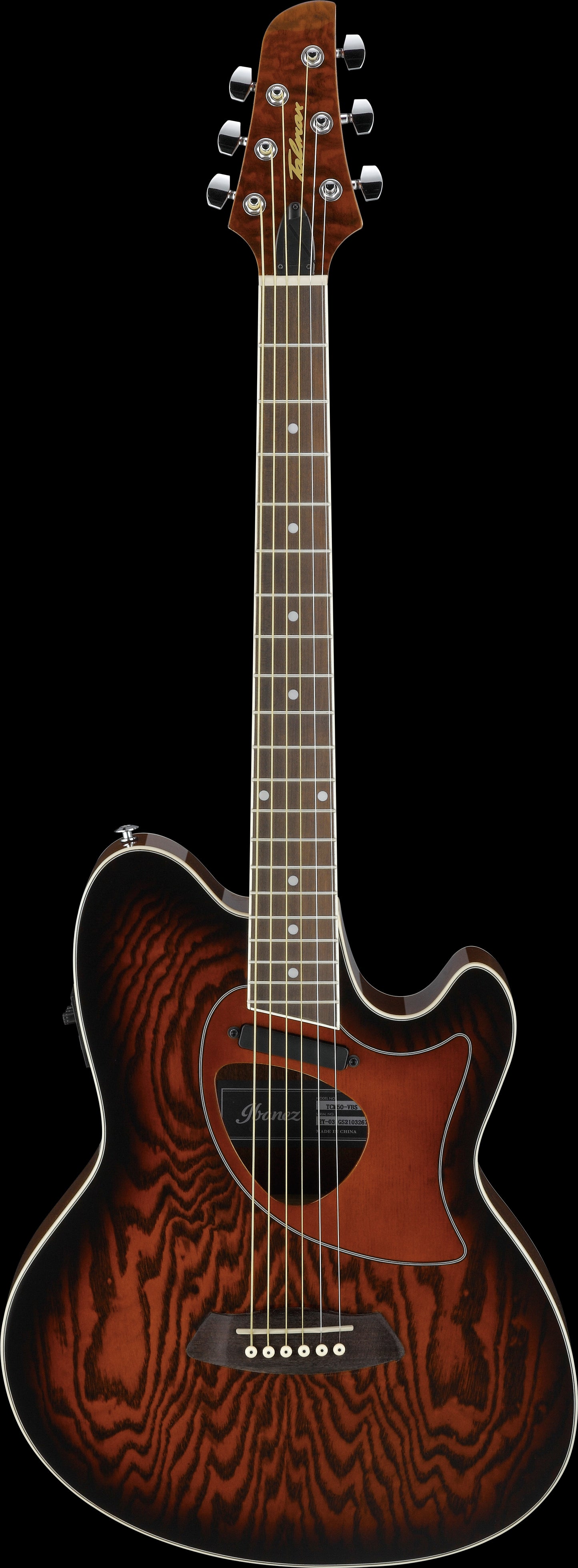 Ibanez Talman TCM50 Acoustic/Electric Guitar - Vintage Brown Sunburst High Gloss