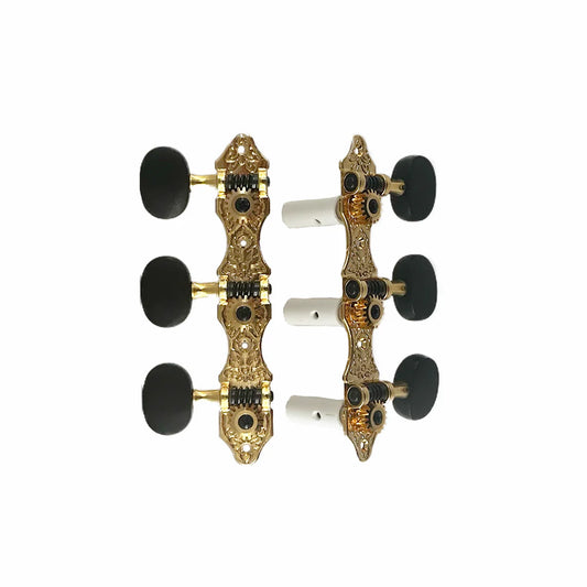 All Parts TK-7942-0E2 Gold-Ebony Hauser Style Classical Tuners