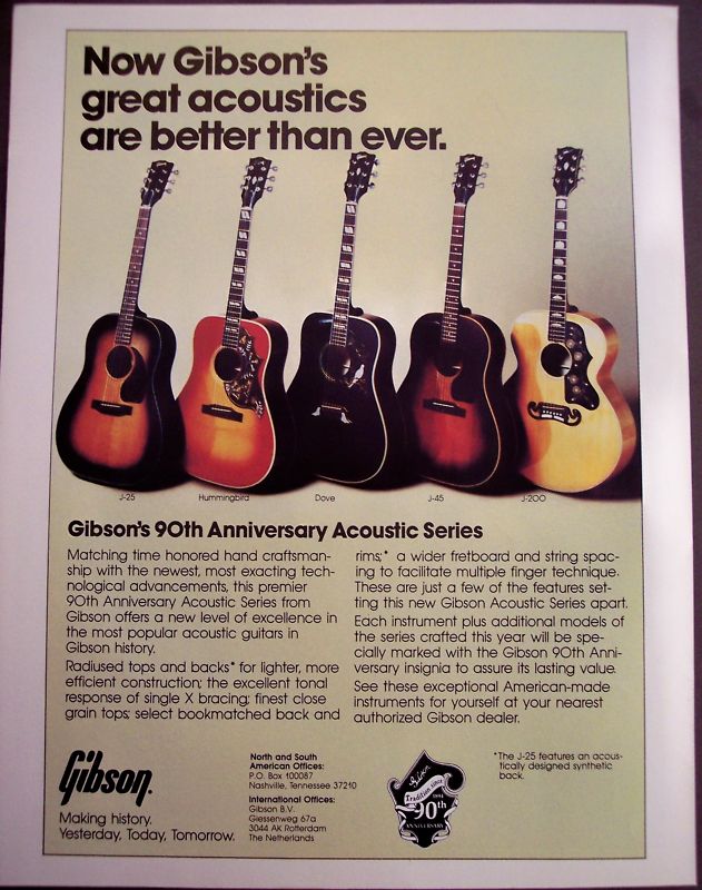 Gibson Hummingbird 90th Anniversary w/Case (1985)