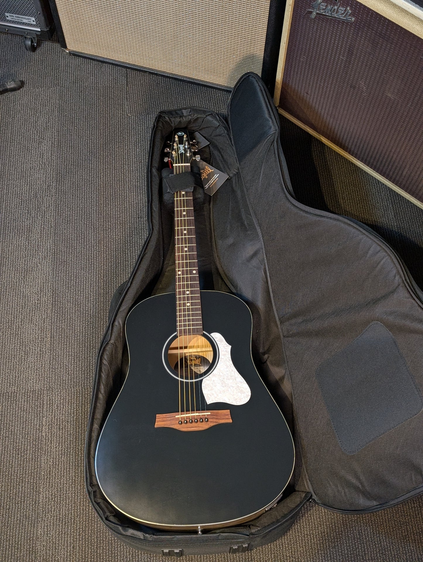 Seagull S6 Classic Black Acoustic/Electric Guitar w/Gig Bag - Factory Second (Serial #048595900216)