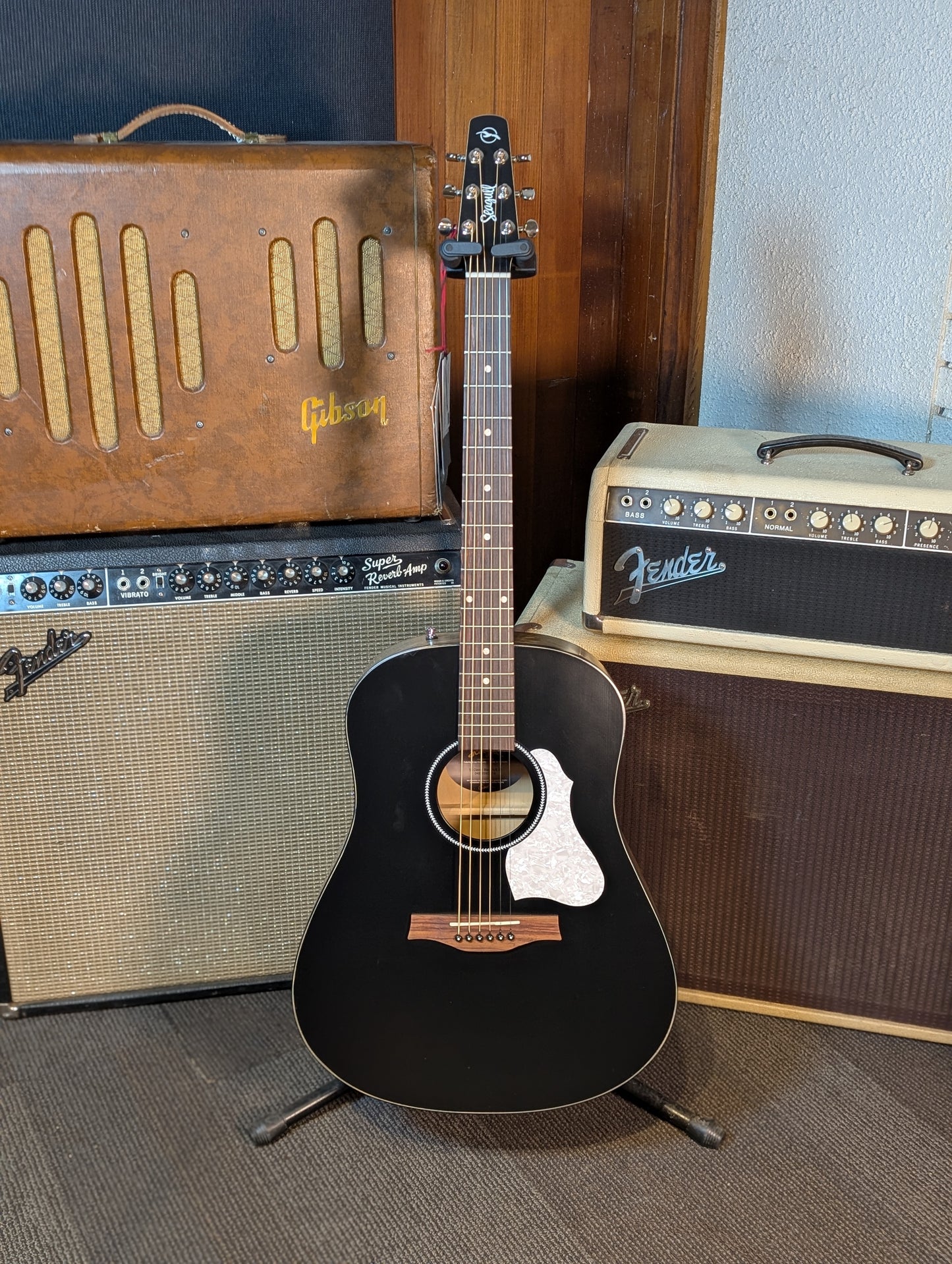 Seagull S6 Classic Black Acoustic/Electric Guitar w/Gig Bag - Factory Second (Serial #048595900216)