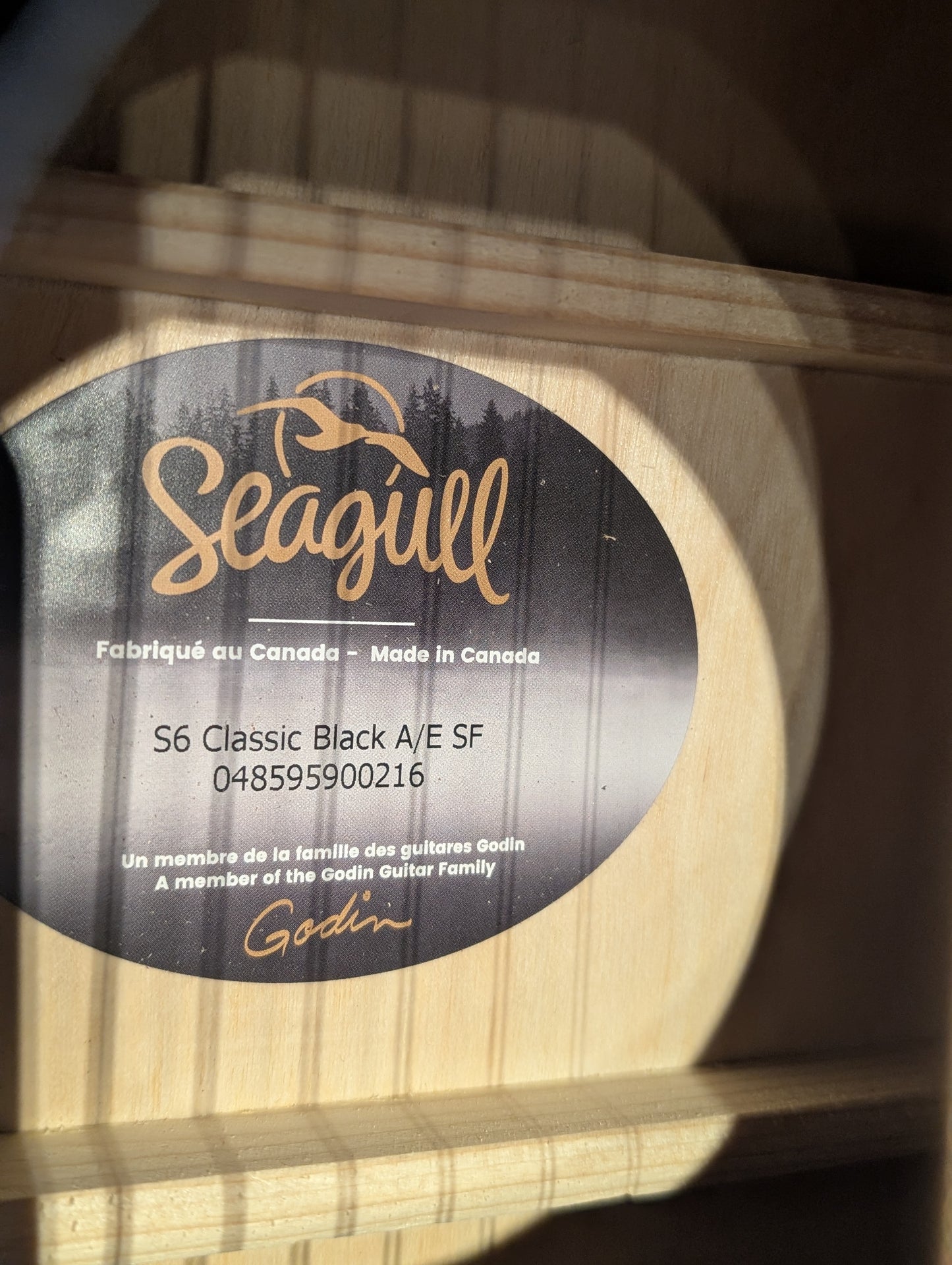 Seagull S6 Classic Black Acoustic/Electric Guitar w/Gig Bag - Factory Second (Serial #048595900216)