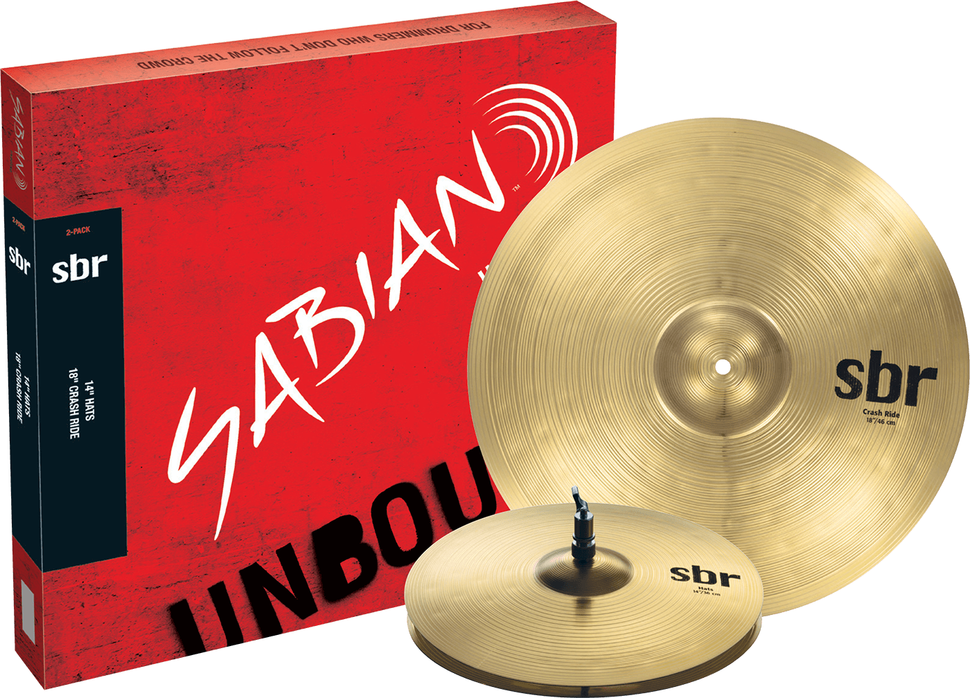 Sabian SBR Cymbals 2-Pack w/14" Hi-Hats & 18" Crash Ride