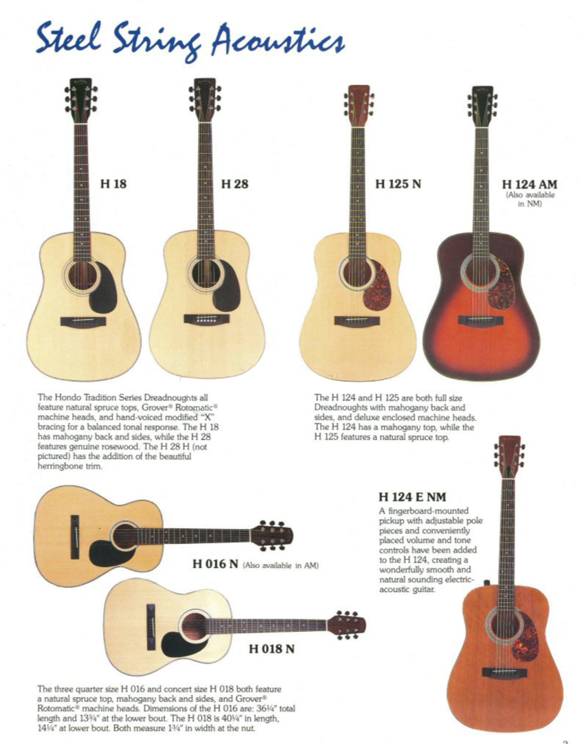 Hondo Tradition Series H-28 Dreadnought Acoustic Guitar - Natural (1980's)