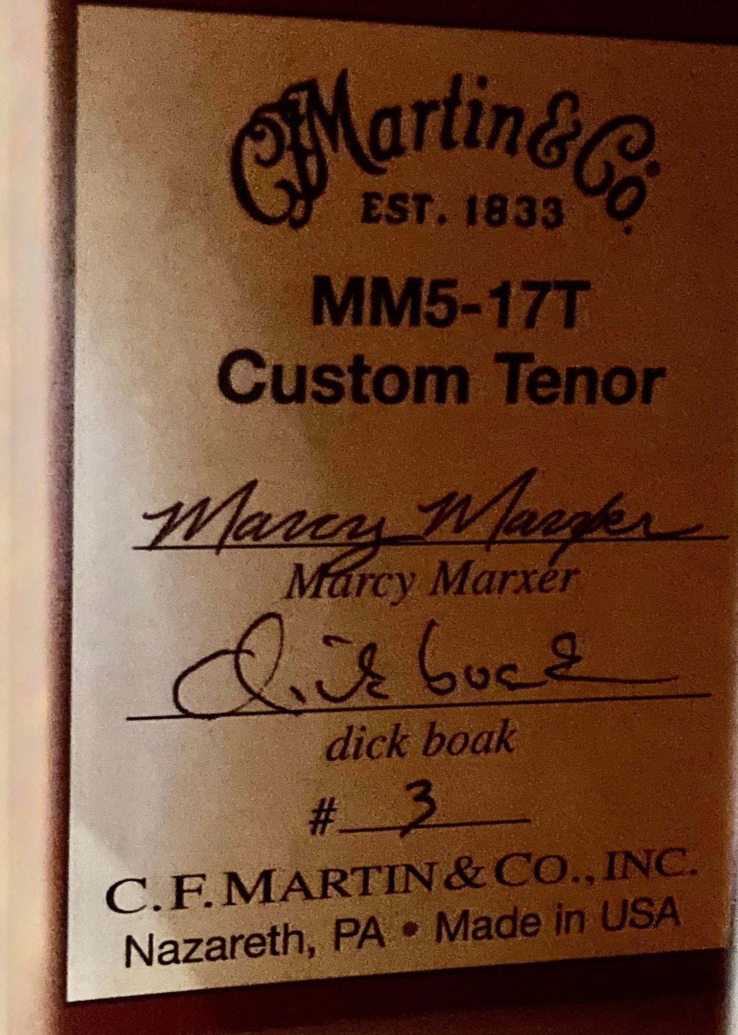 Martin Custom Shop MM5-17T Marcy Marxer Signature Tenor Guitar (2011)