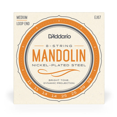 D'Addario EJ67 Nickel Wound Mandolin Strings - Medium Gauge Loop End